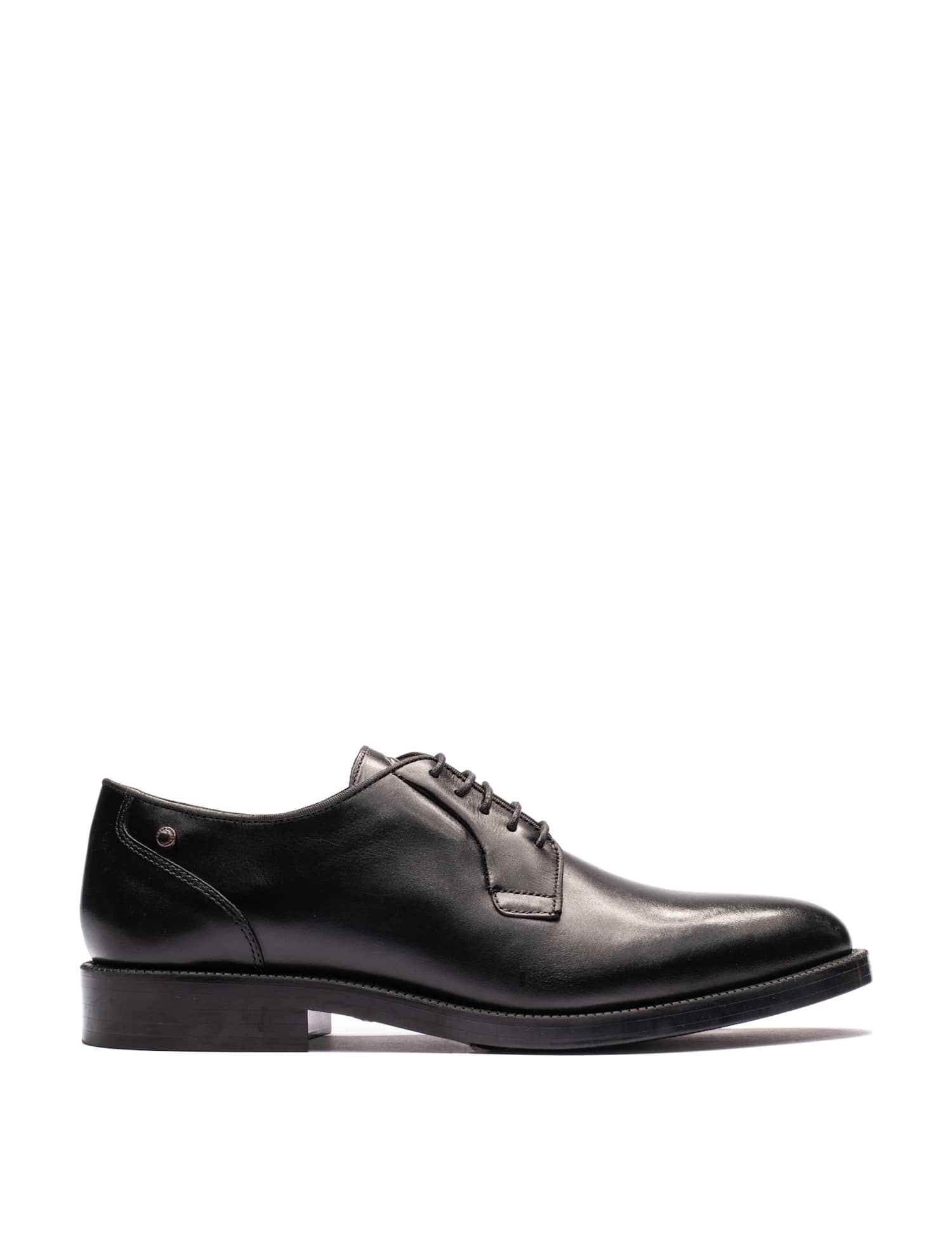 Base London Leather Derby Shoes Black