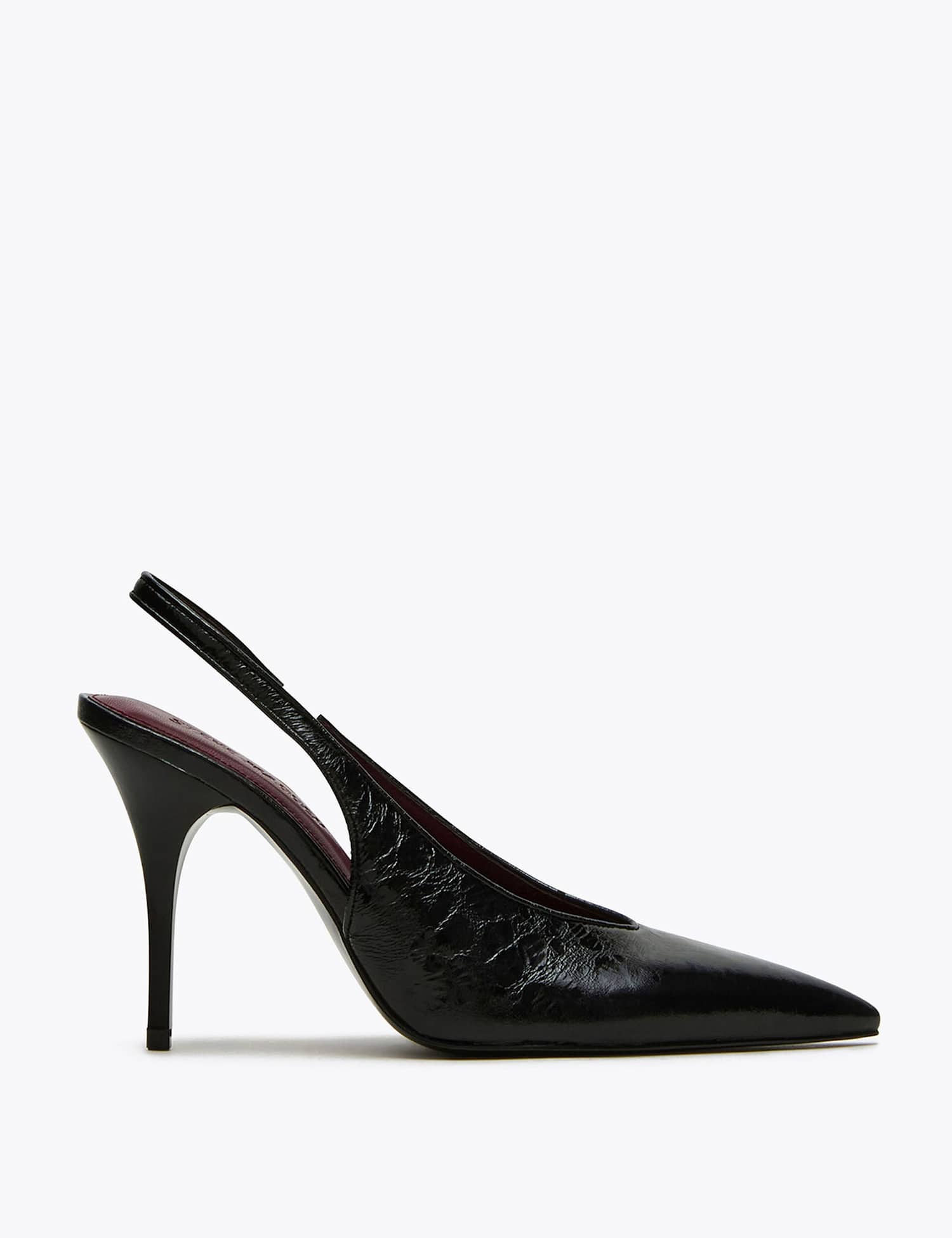 Steve Madden Leather Stiletto Heel Slingback Shoes Black