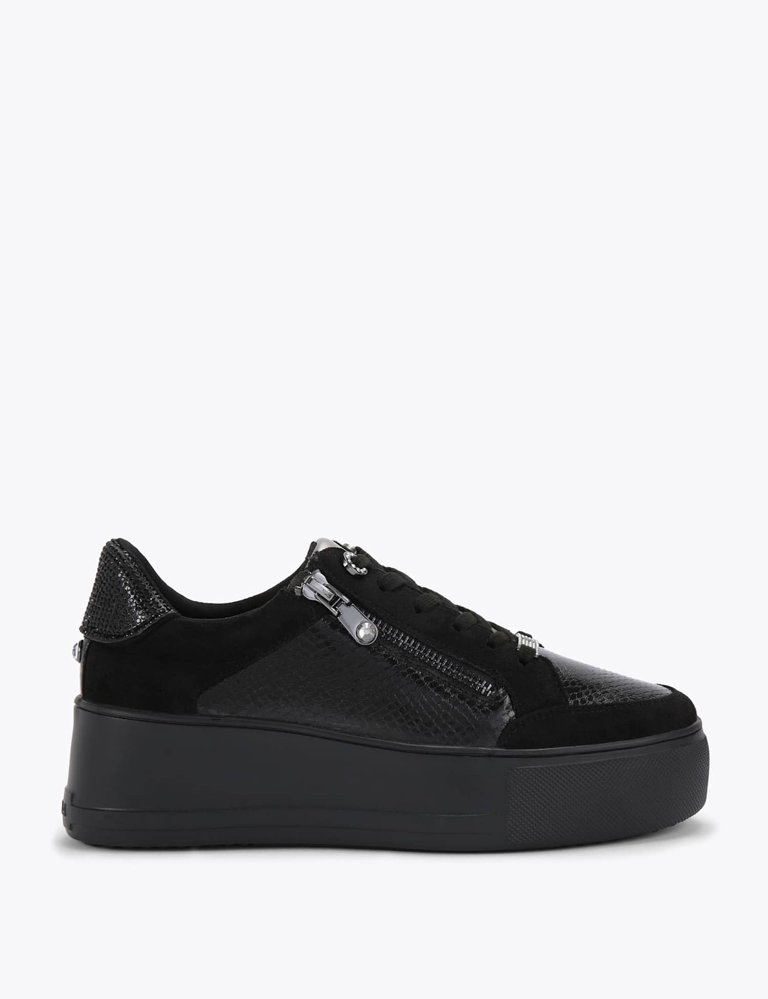 Carvela Zip Up Fastening Platform Trainers Black