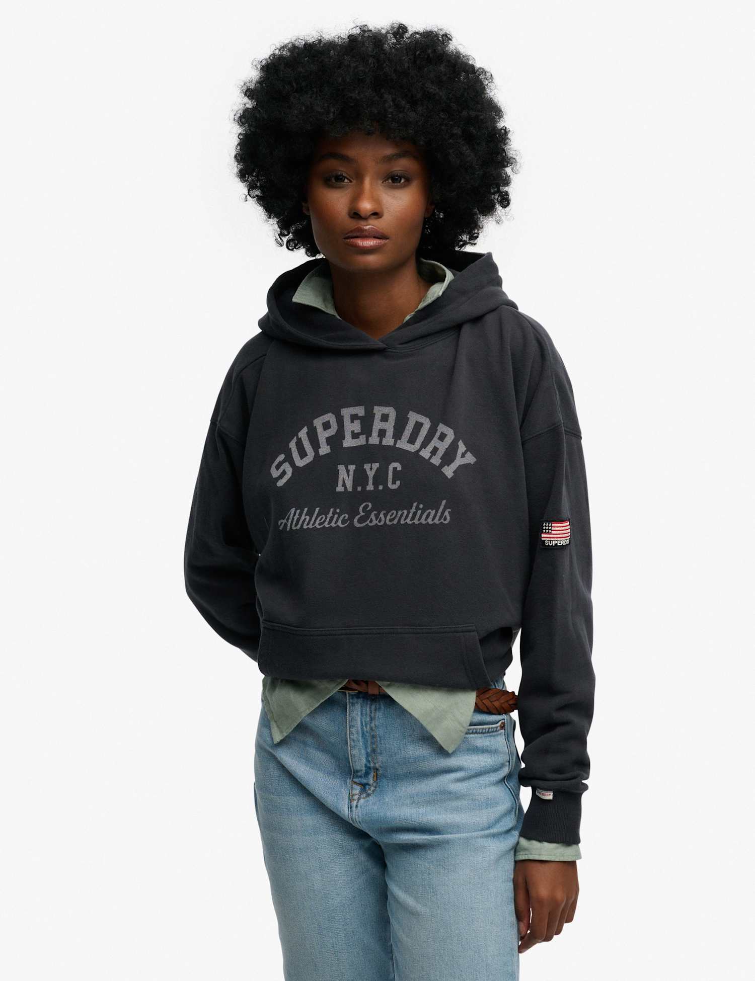 Superdry & Co Pure Cotton Oversized Hoodie Navy