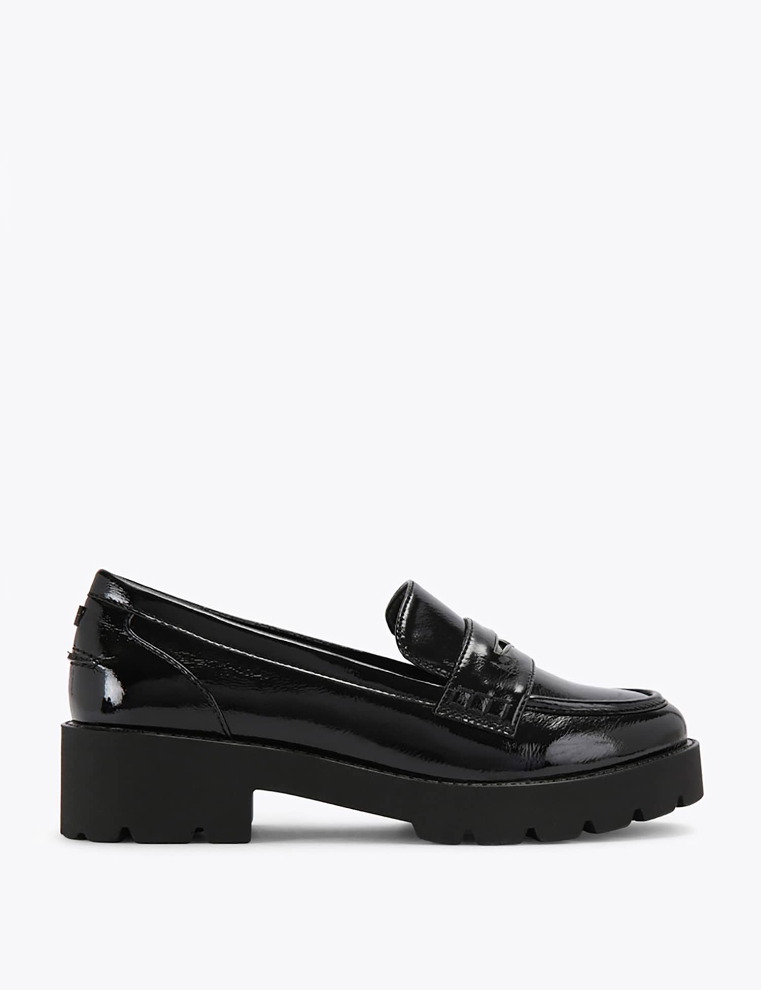 Kurt Geiger Patent Block Heel Loafers Black