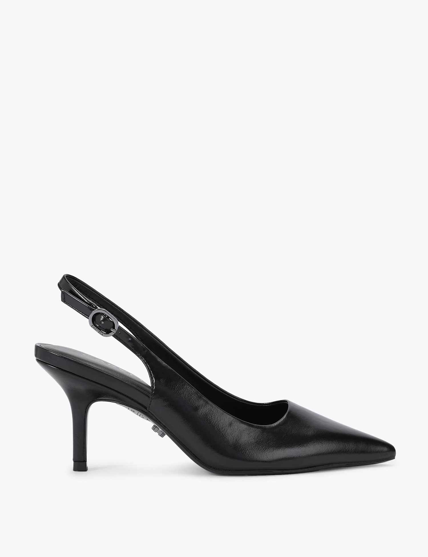 Carvela Buckle Stiletto Heel Pointed Slingback Shoes Black
