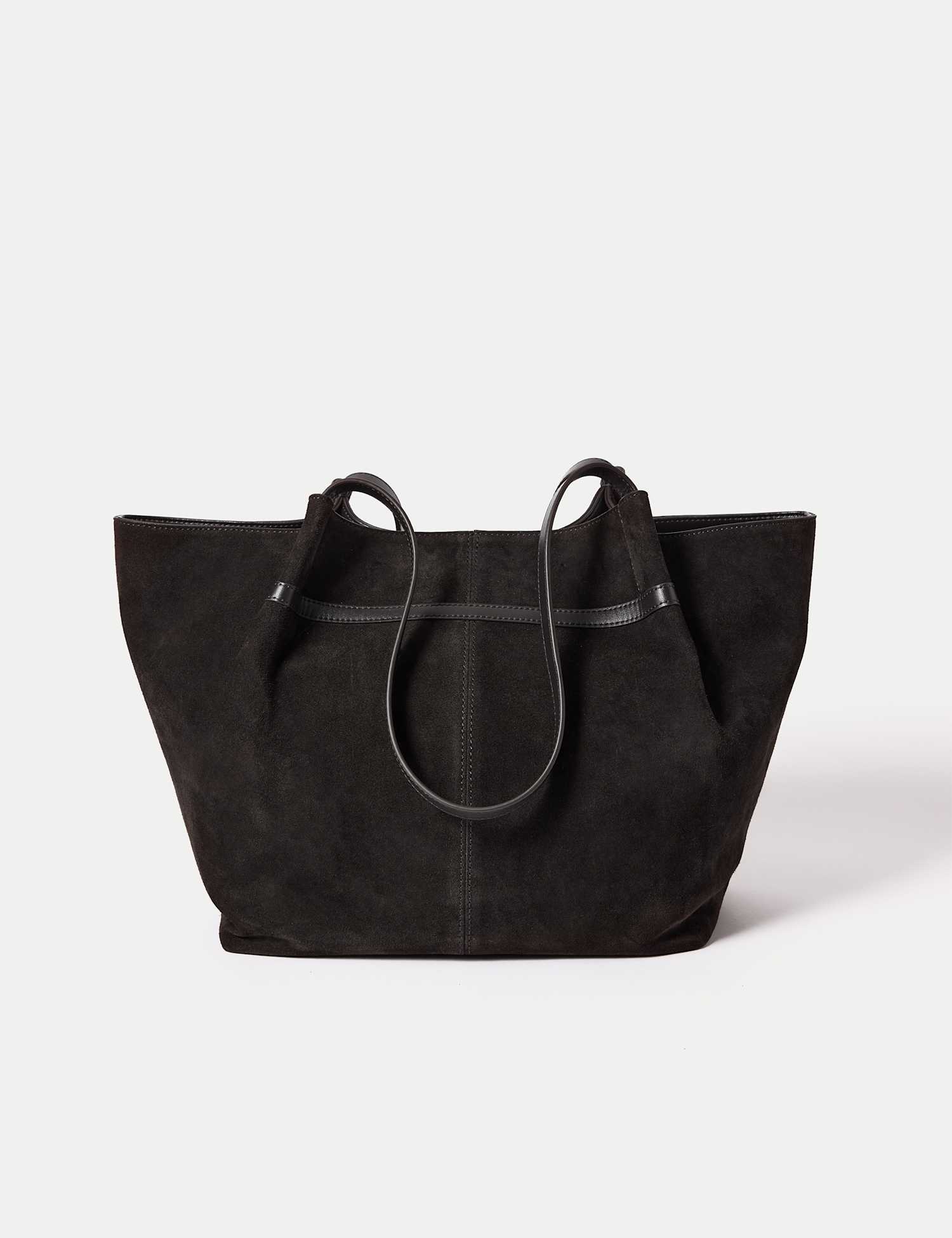 Jigsaw Suede Tote Bag Chocolate