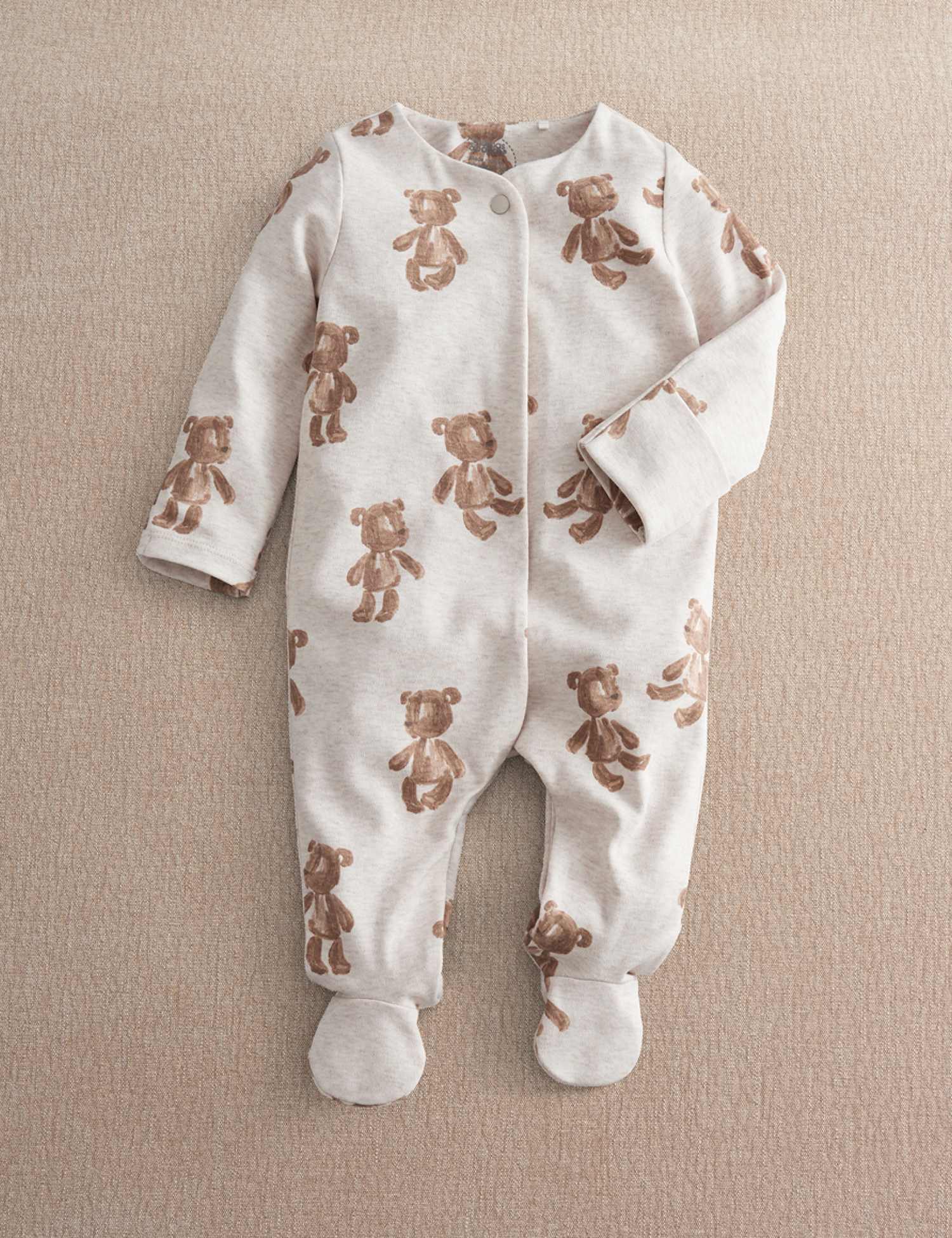 Mamas & Papas Pure Cotton Bear Sleepsuit (0-6 Mths) White