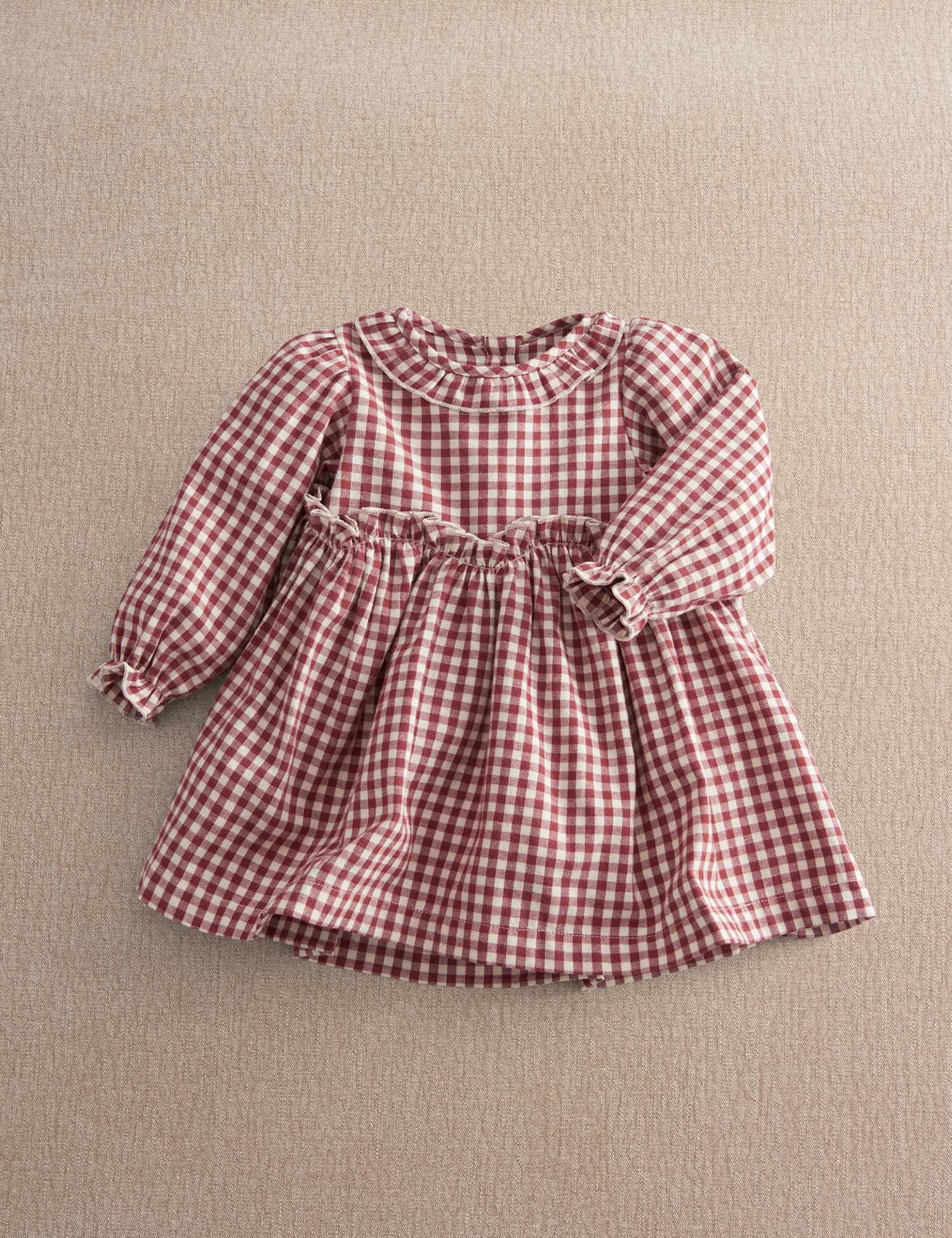 Mamas & Papas Pure Cotton Gingham Dress (0-24 Months) Red