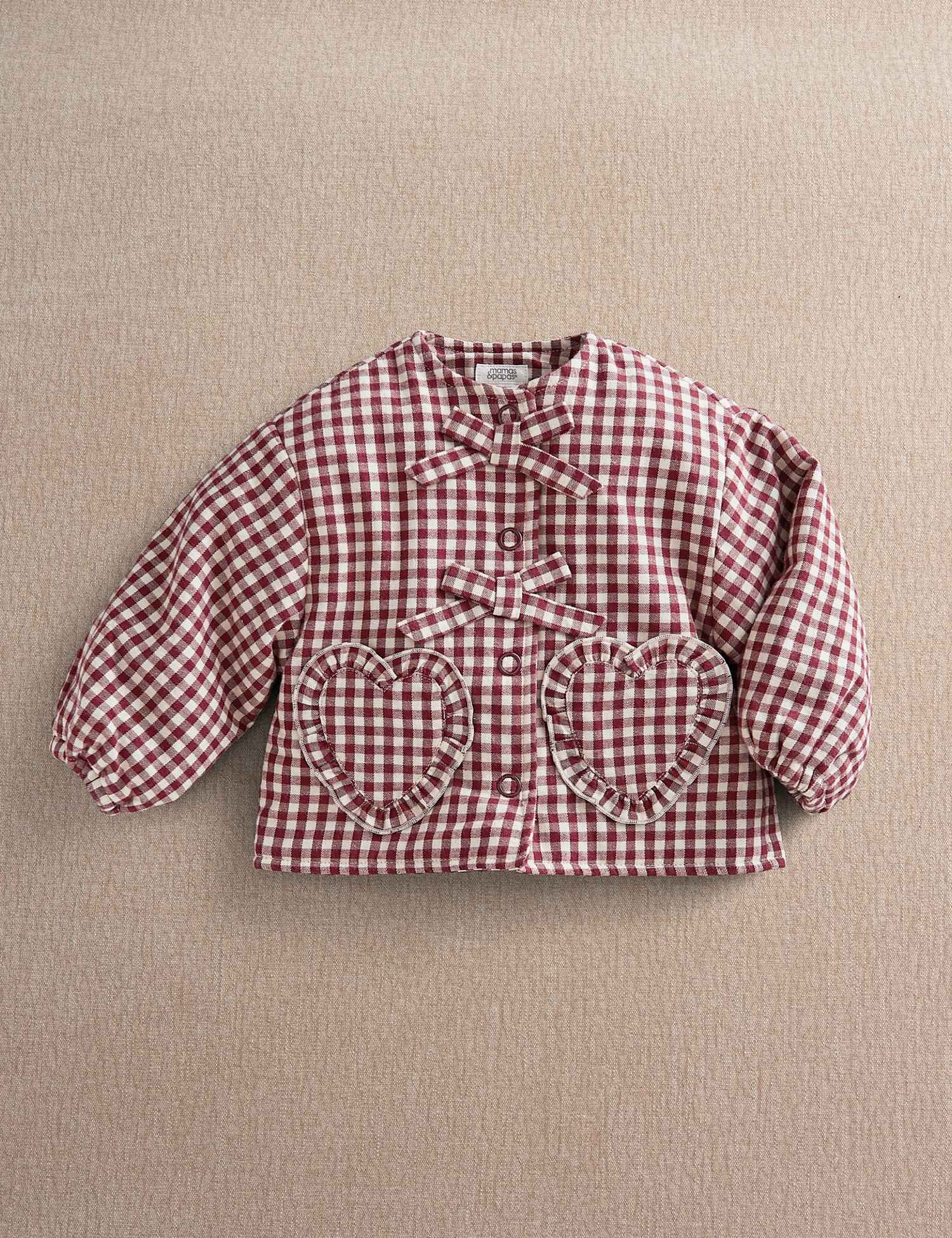 Mamas & Papas Pure Cotton Gingham Padded Jacket (3 Mths-3 Yrs) Red