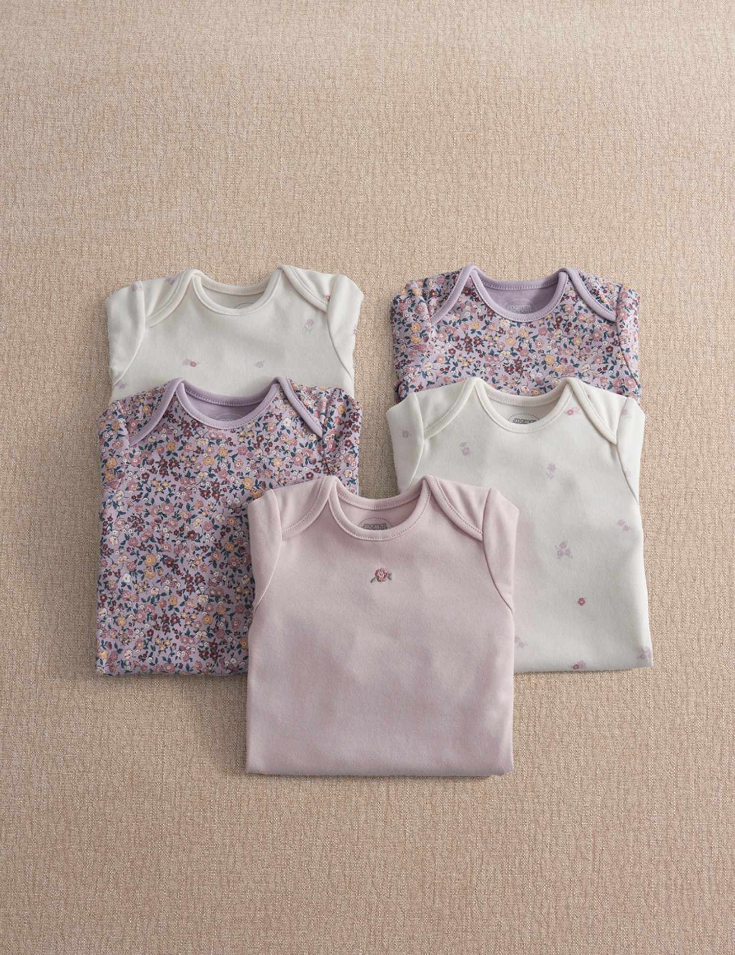 Mamas & Papas 5 Pack Pure Cotton Vintage Floral Bodysuits (0-24 Mths) Multi
