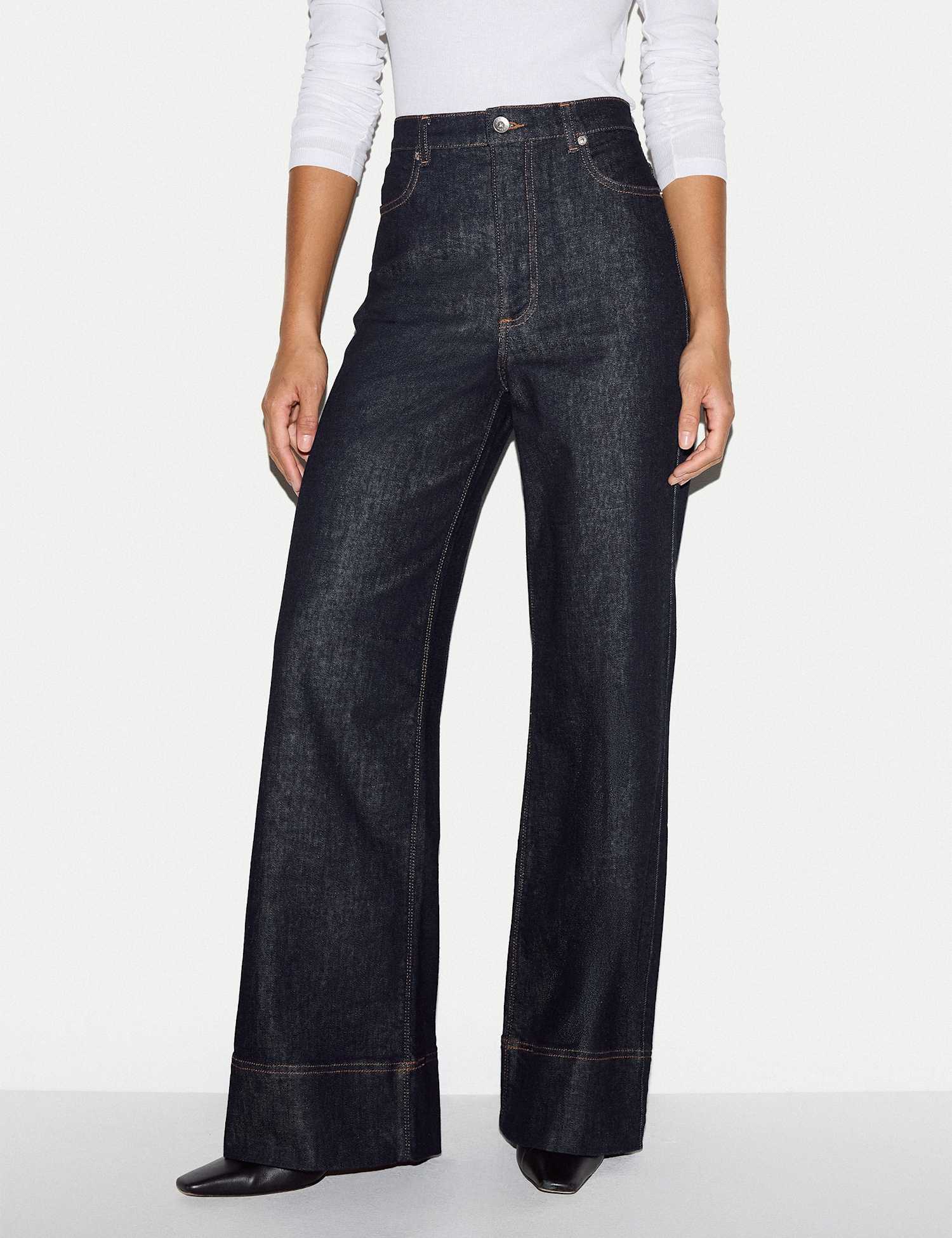 Jigsaw High Waisted Flared Jeans Indigo