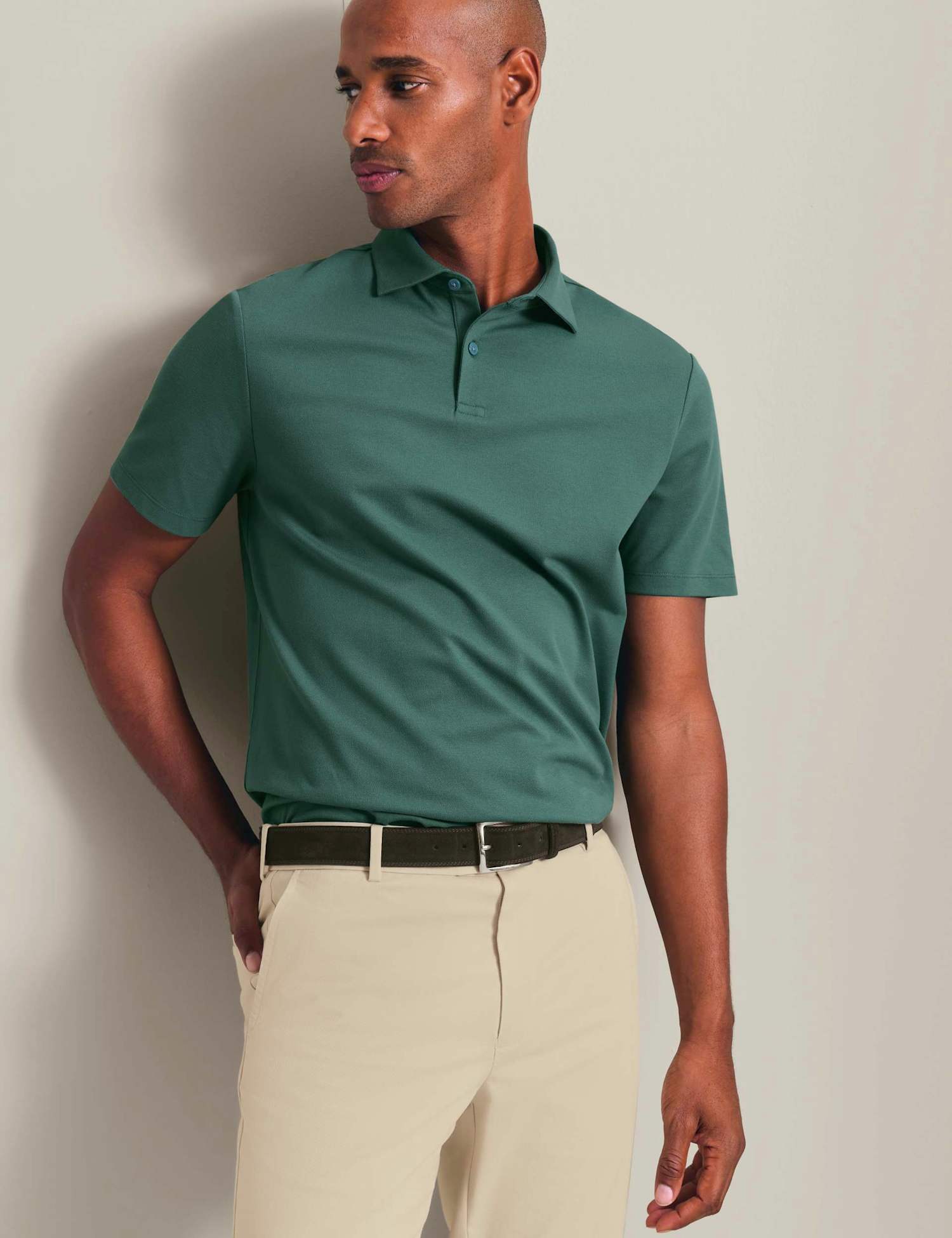 Charles Tyrwhitt Cotton Rich Piqu� Polo Shirt Teal Green