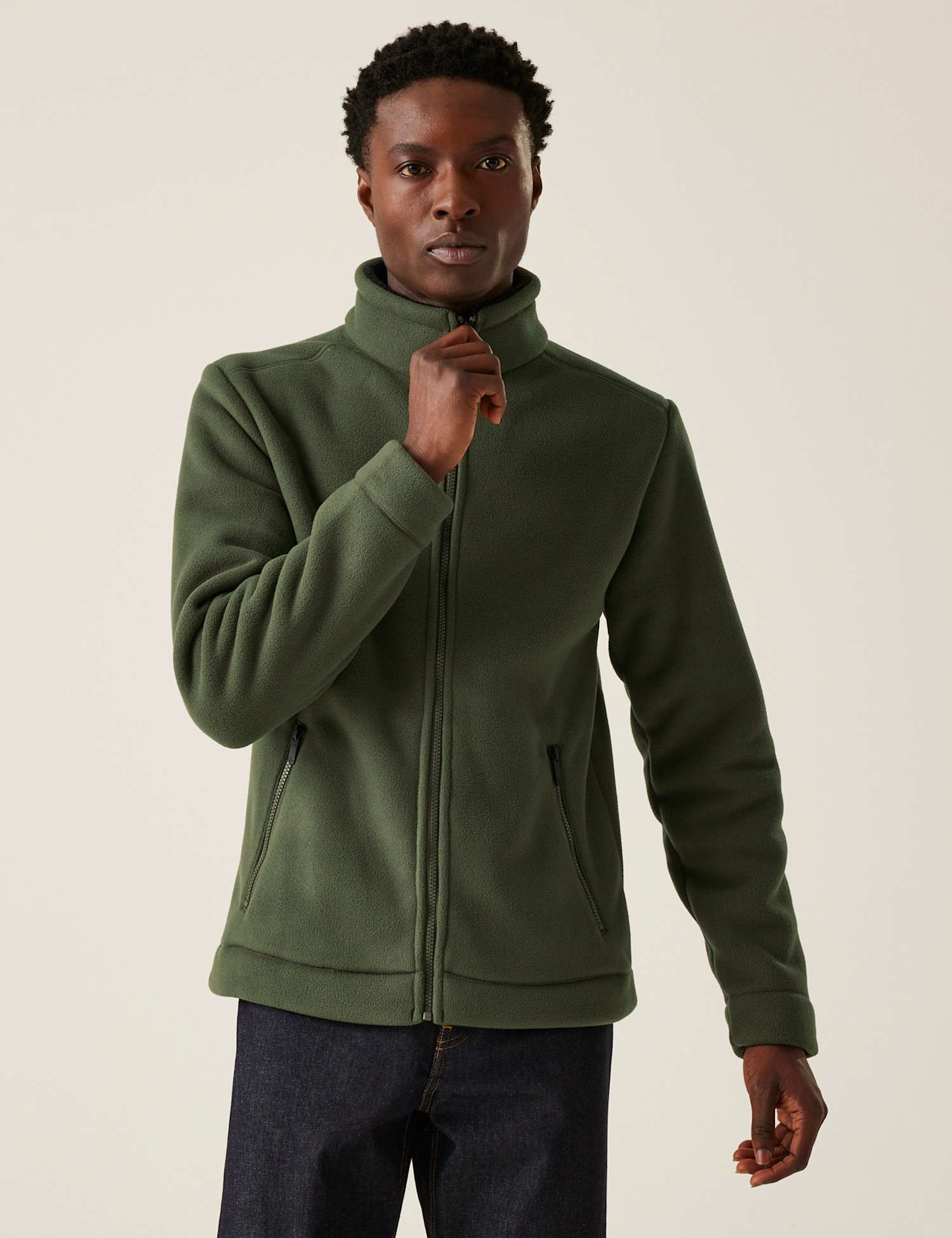 Regatta Garrian II Funnel Neck Zip Up Fleece Khaki