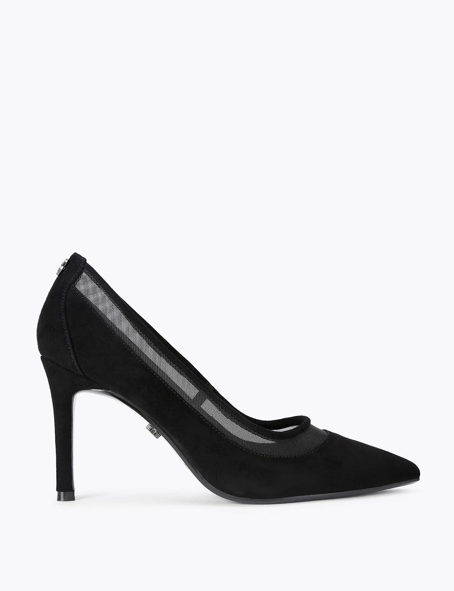 Carvela Suede Stiletto Heel Court Shoes Black