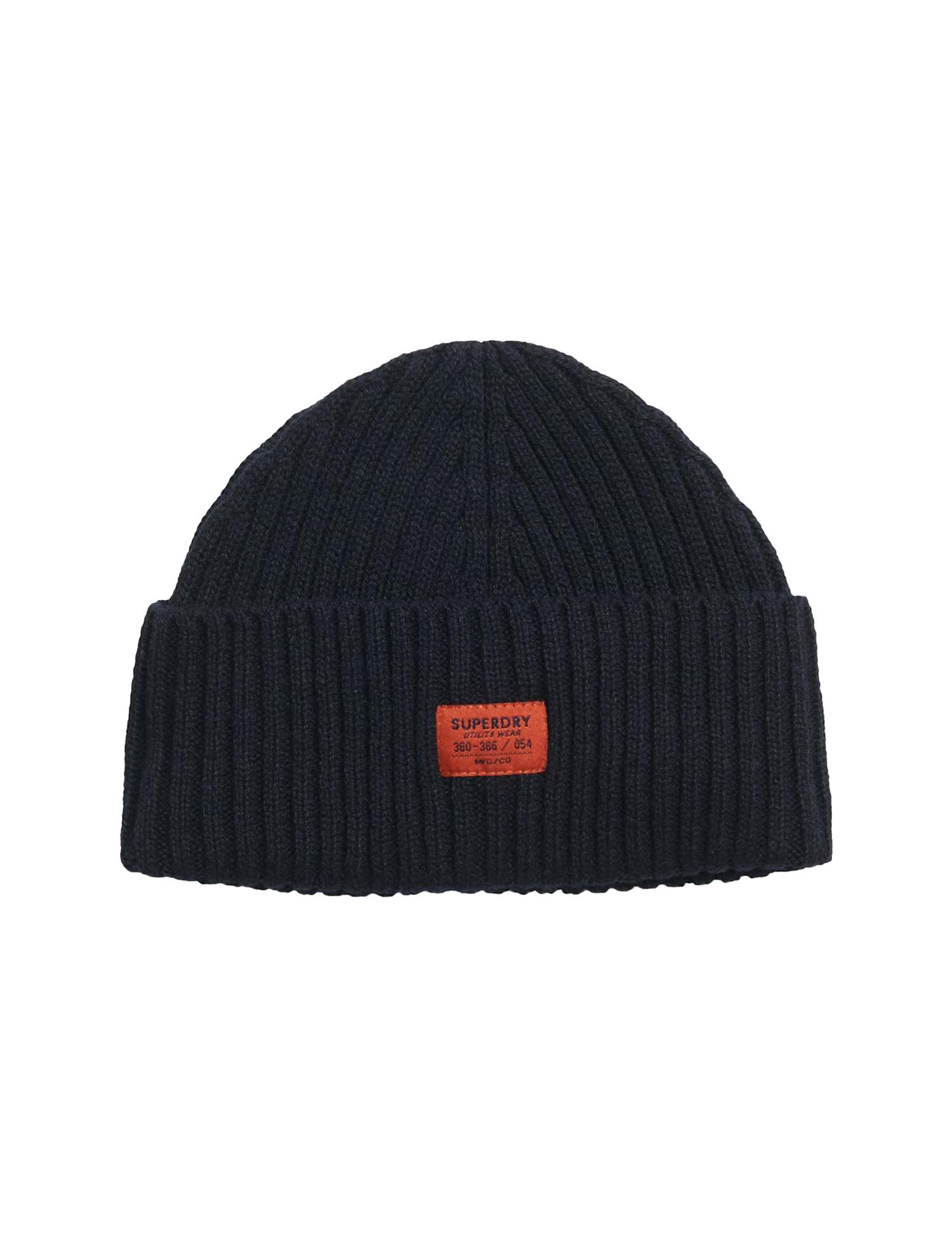 Superdry & Co Wool Blend Ribbed Beanie Hat Navy