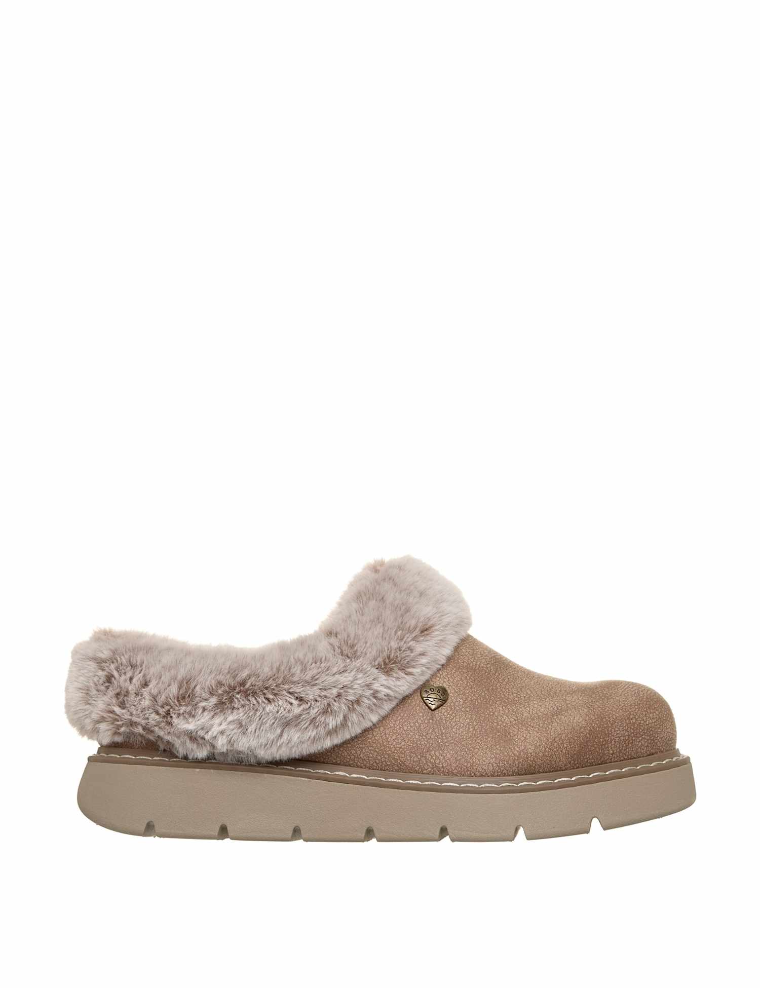 Skechers Keepsakes Lite Cozy Blend Leather Slippers Taupe