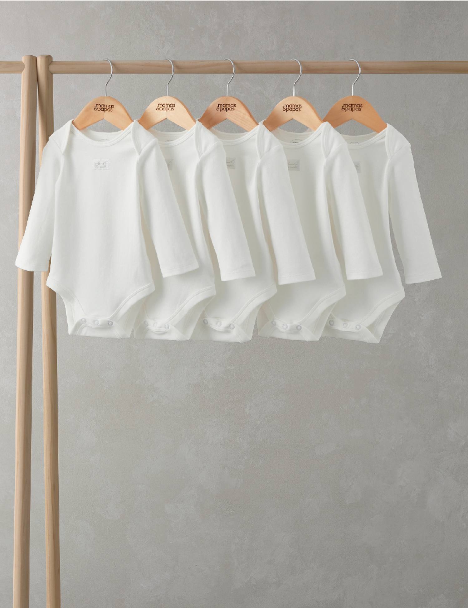 Mamas & Papas 5 Pack Pure Cotton Welcome Bodysuits (0-24 Mths) White