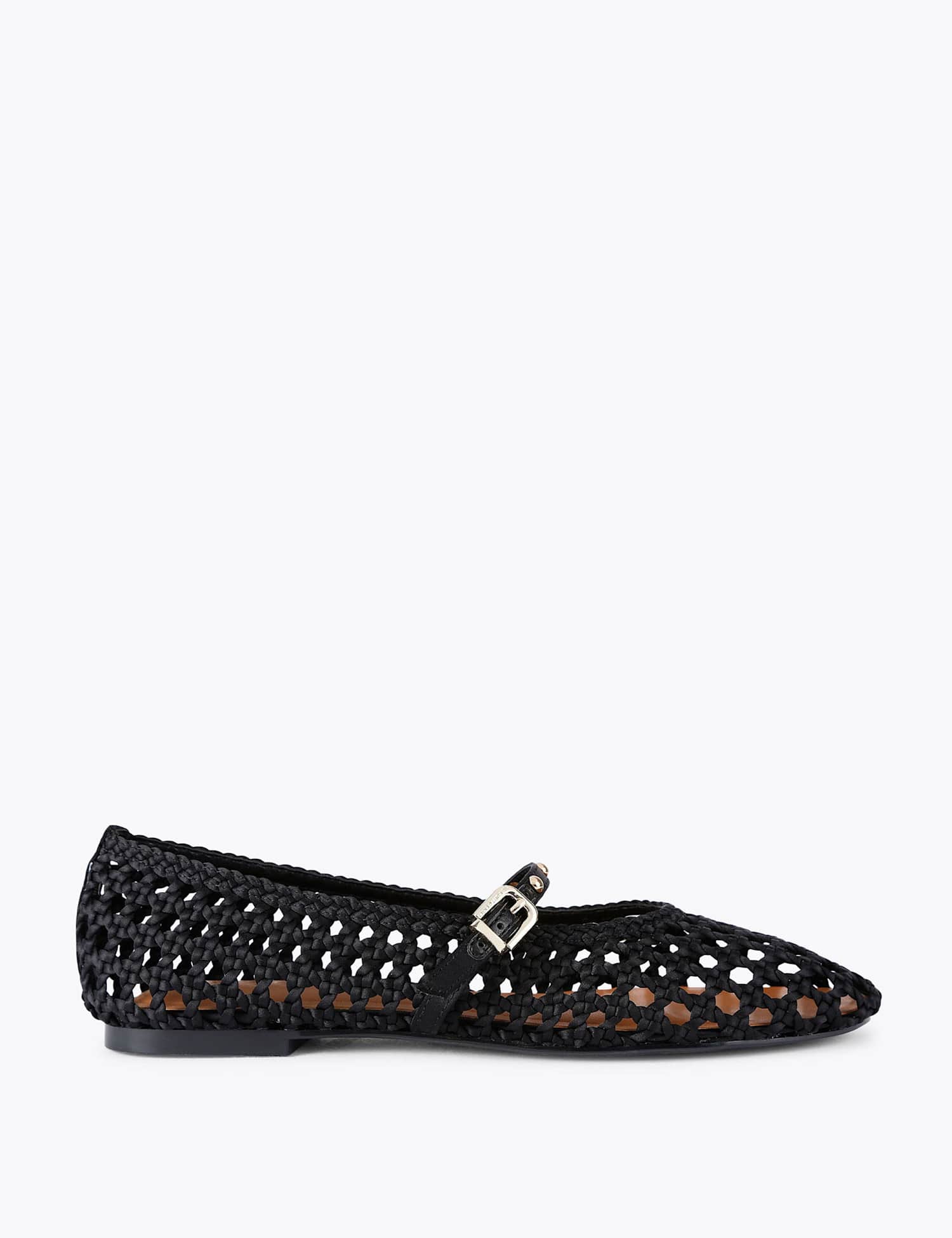 Kurt Geiger Braided Flat Ballet Pumps Black