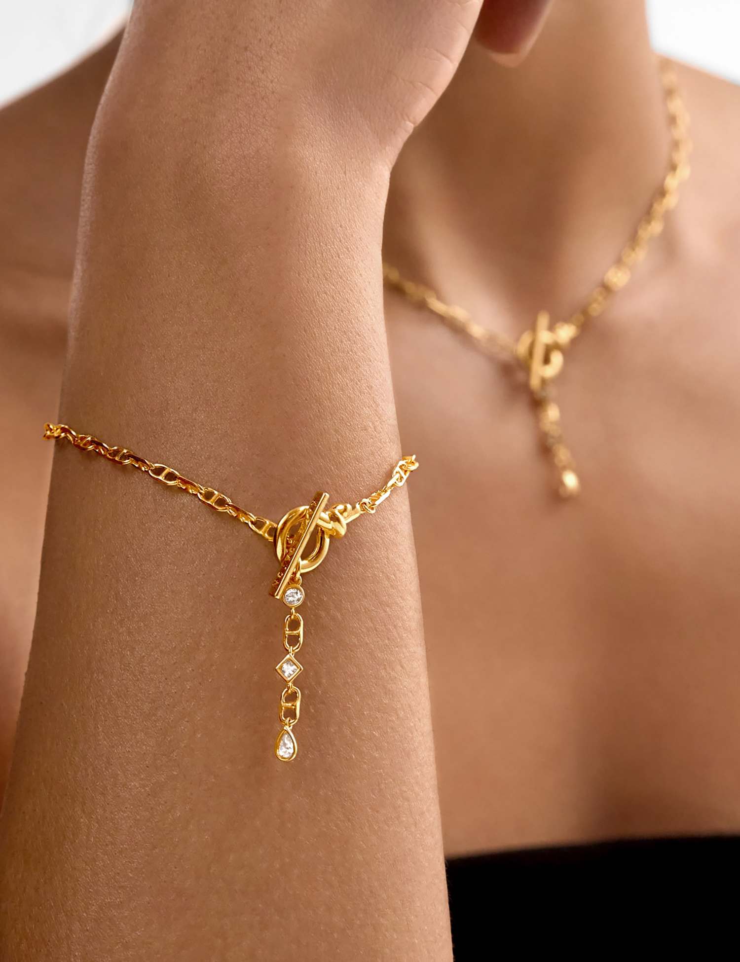 Katie Loxton Gold-Plated Waterproof Cubic Zirconia Bracelet Gold