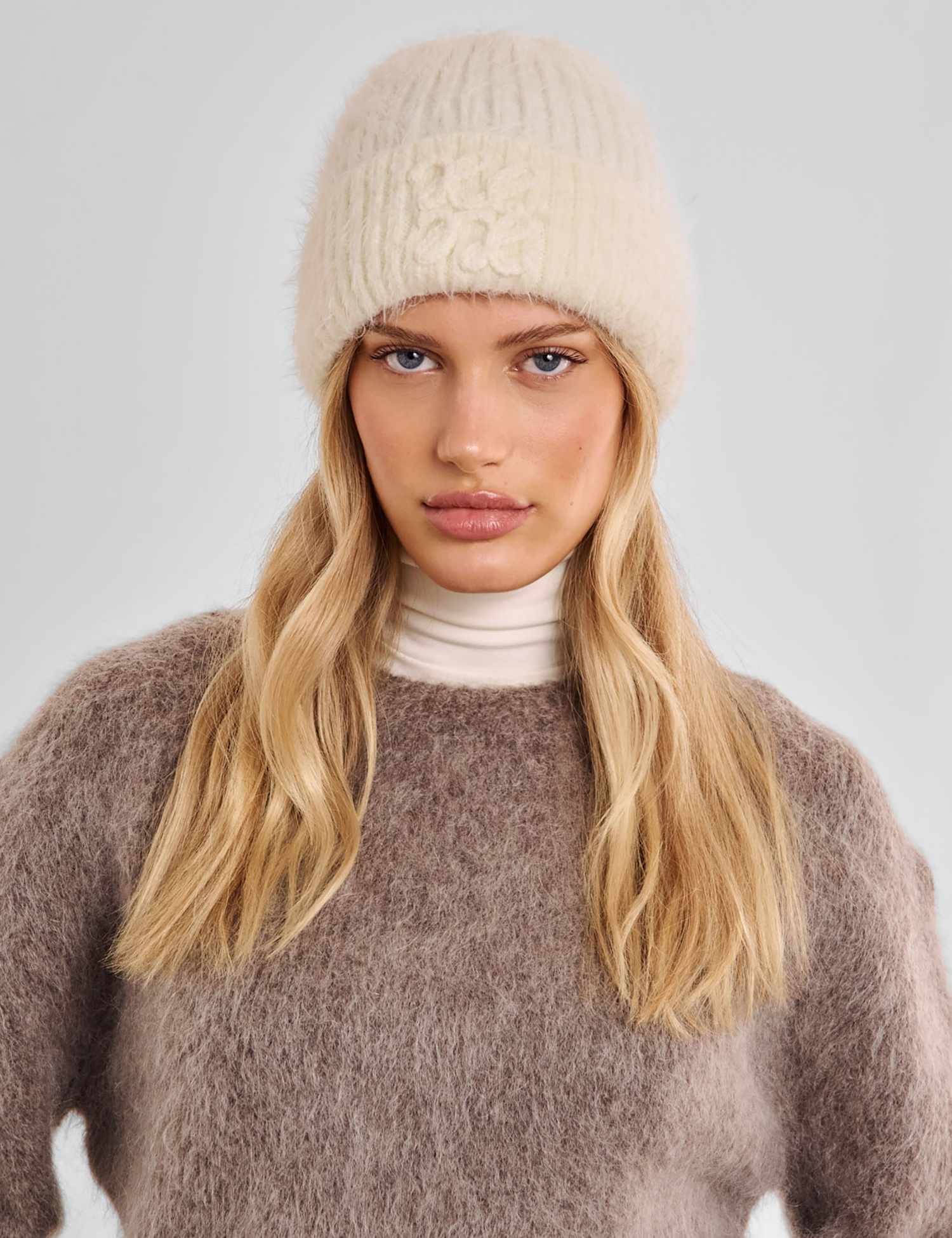 Katie Loxton Rib Logo Appliqu� Beanie Hat Soft White