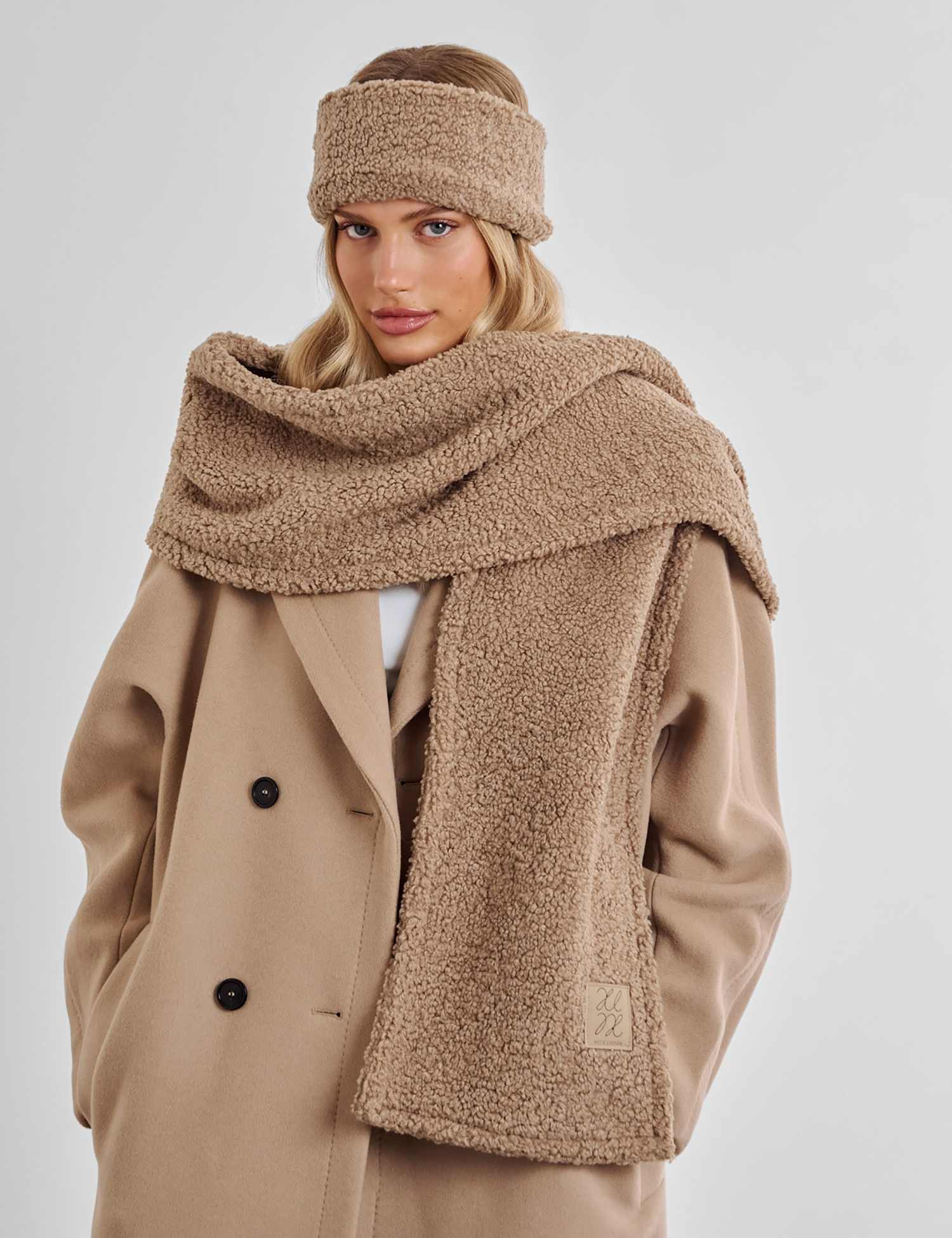 Katie Loxton Borg Oversized Scarf Tan