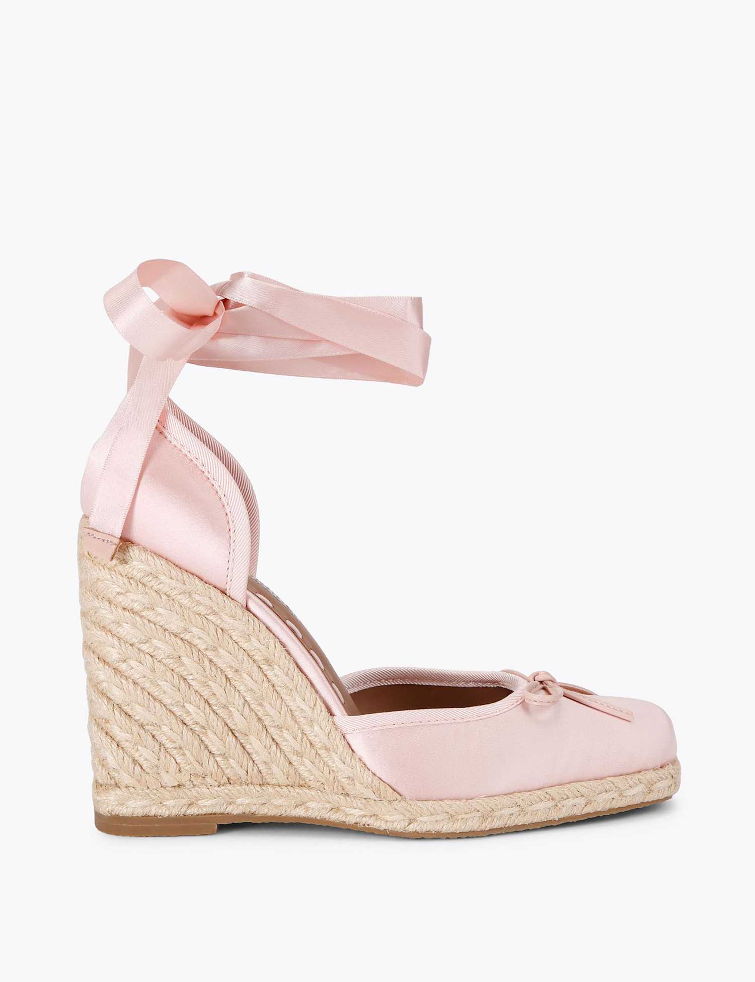 Steve Madden Varina Satin Wedge Sandals Pink