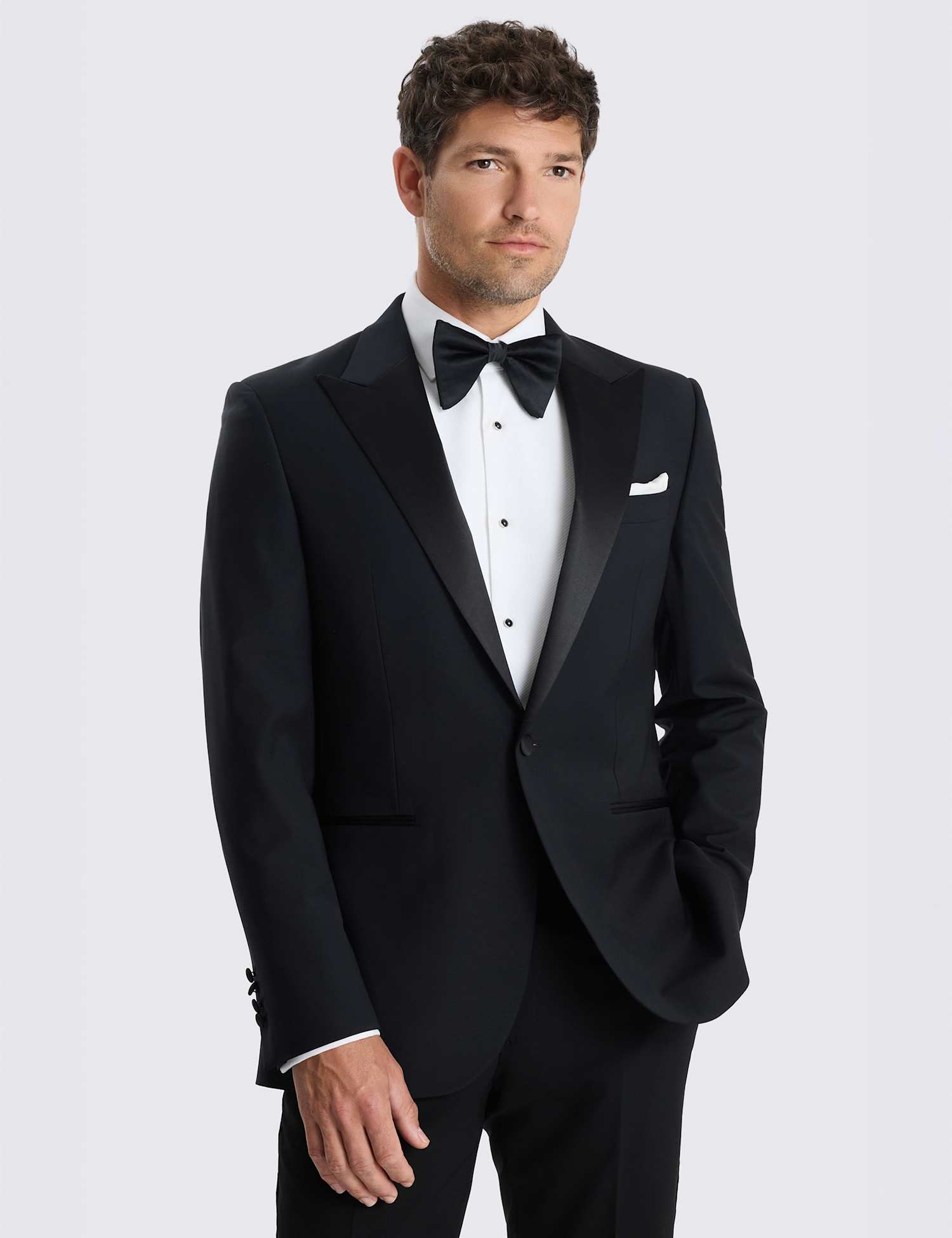 MOSS Tailored Fit Performance Tuxedo Jacket Black