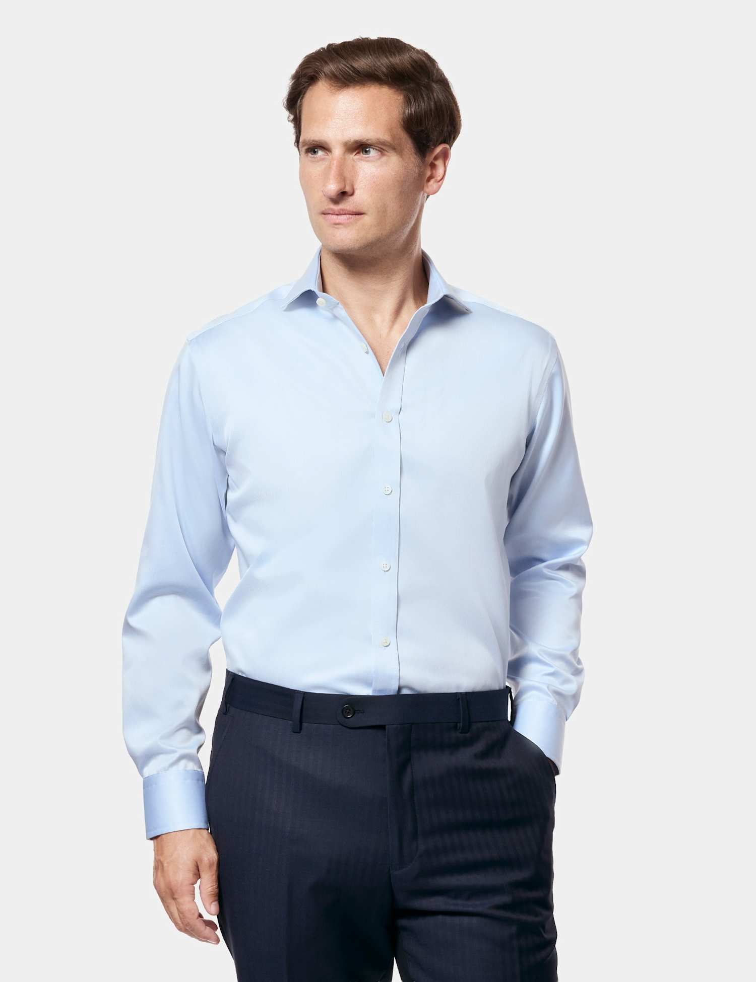 Hawes & Curtis Regular Fit Non Iron Twill Shirt Blue