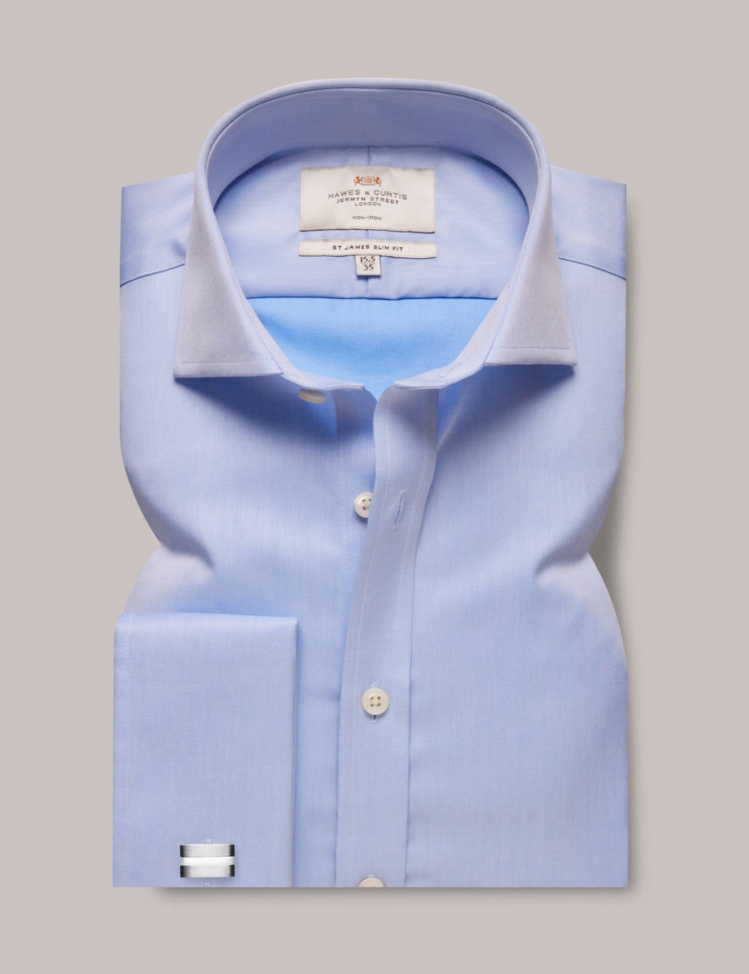 Hawes & Curtis Regular Fit Non Iron Twill Shirt Blue