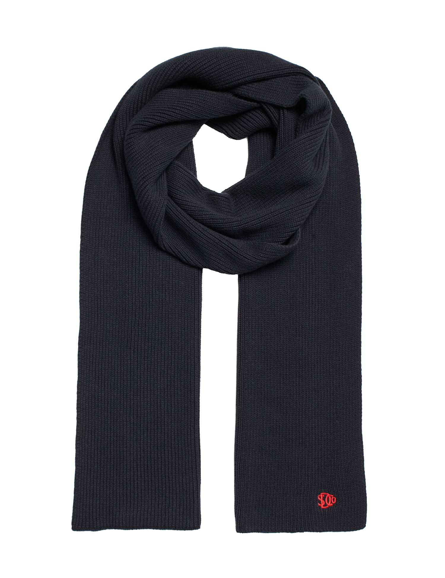 Superdry & Co Knitted Logo Scarf Navy
