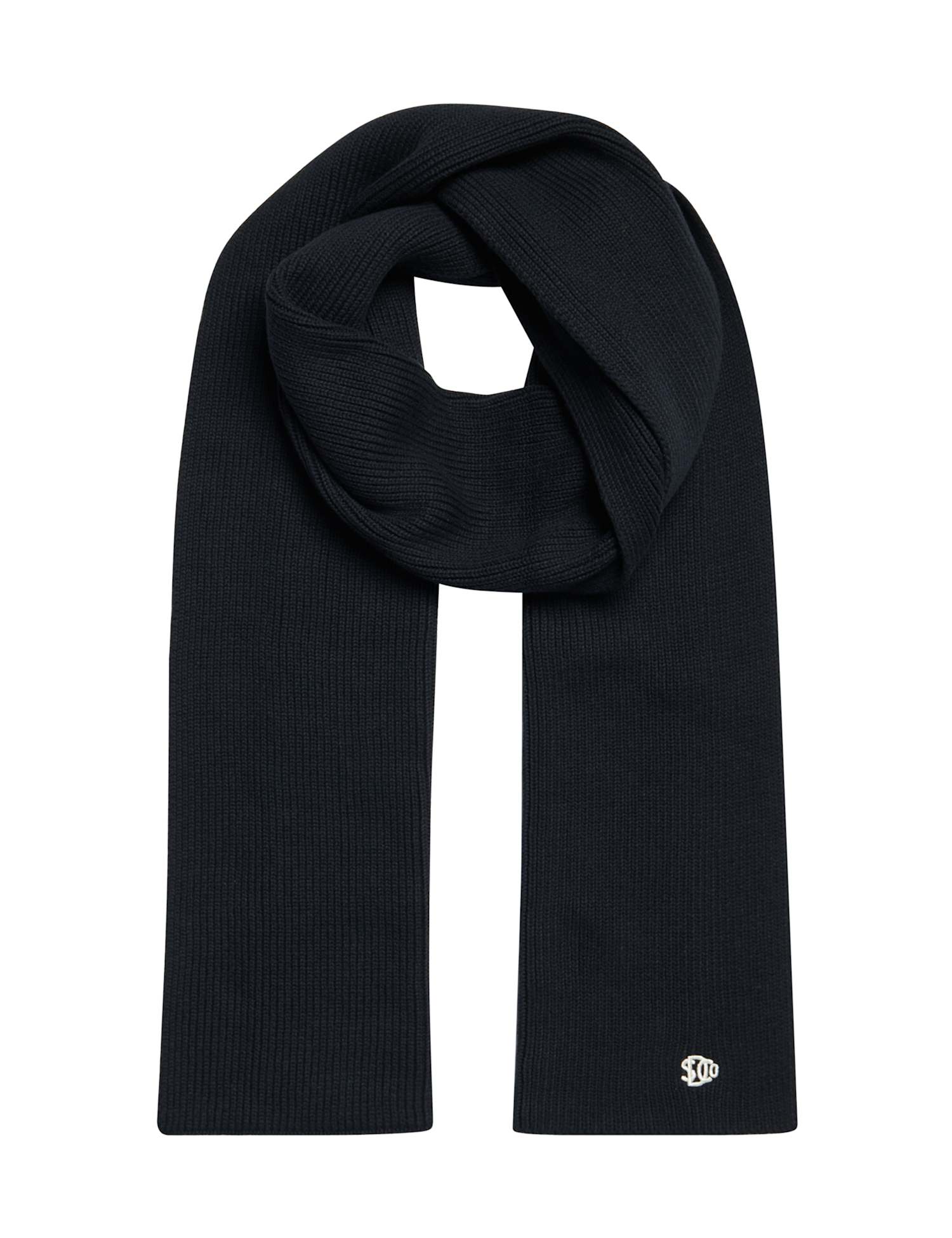 Superdry & Co Knitted Logo Scarf Black