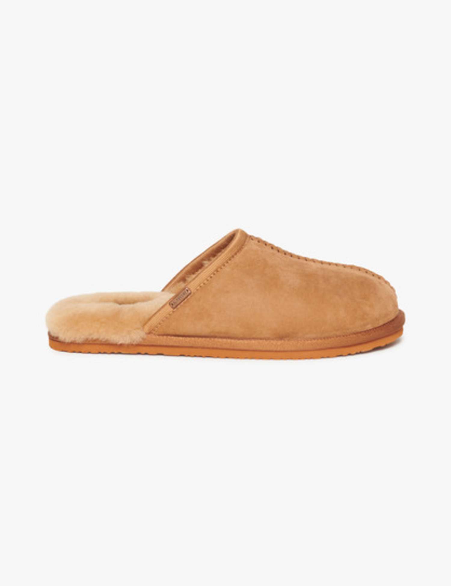 Superdry & Co Suede Faux Fur Lined Mule Slippers Tan