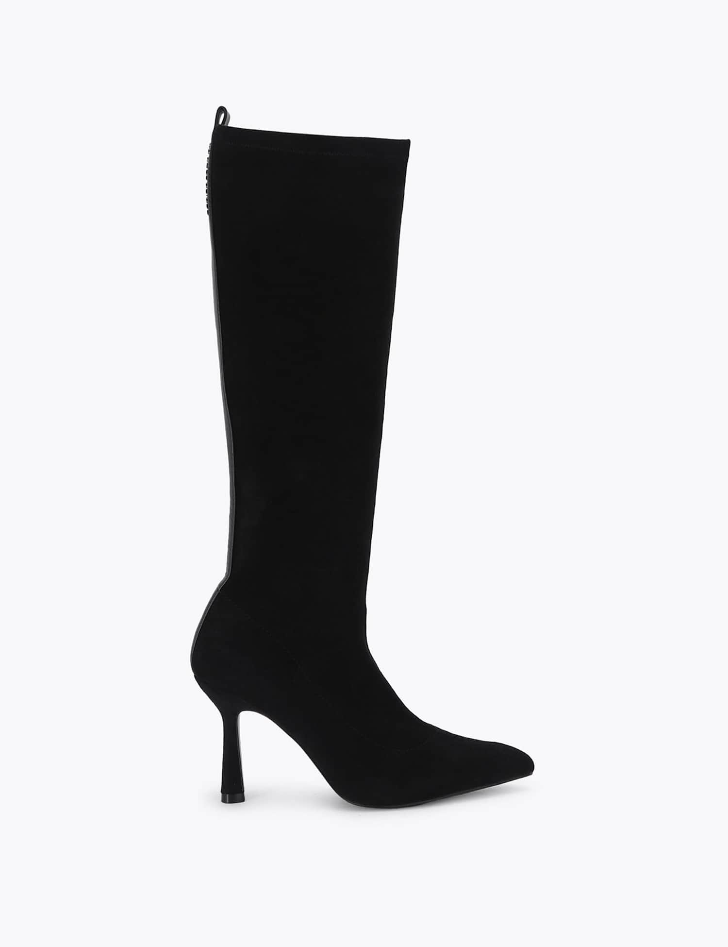 Kurt Geiger Suede Stiletto Heek Pointed Knee High Boots Black