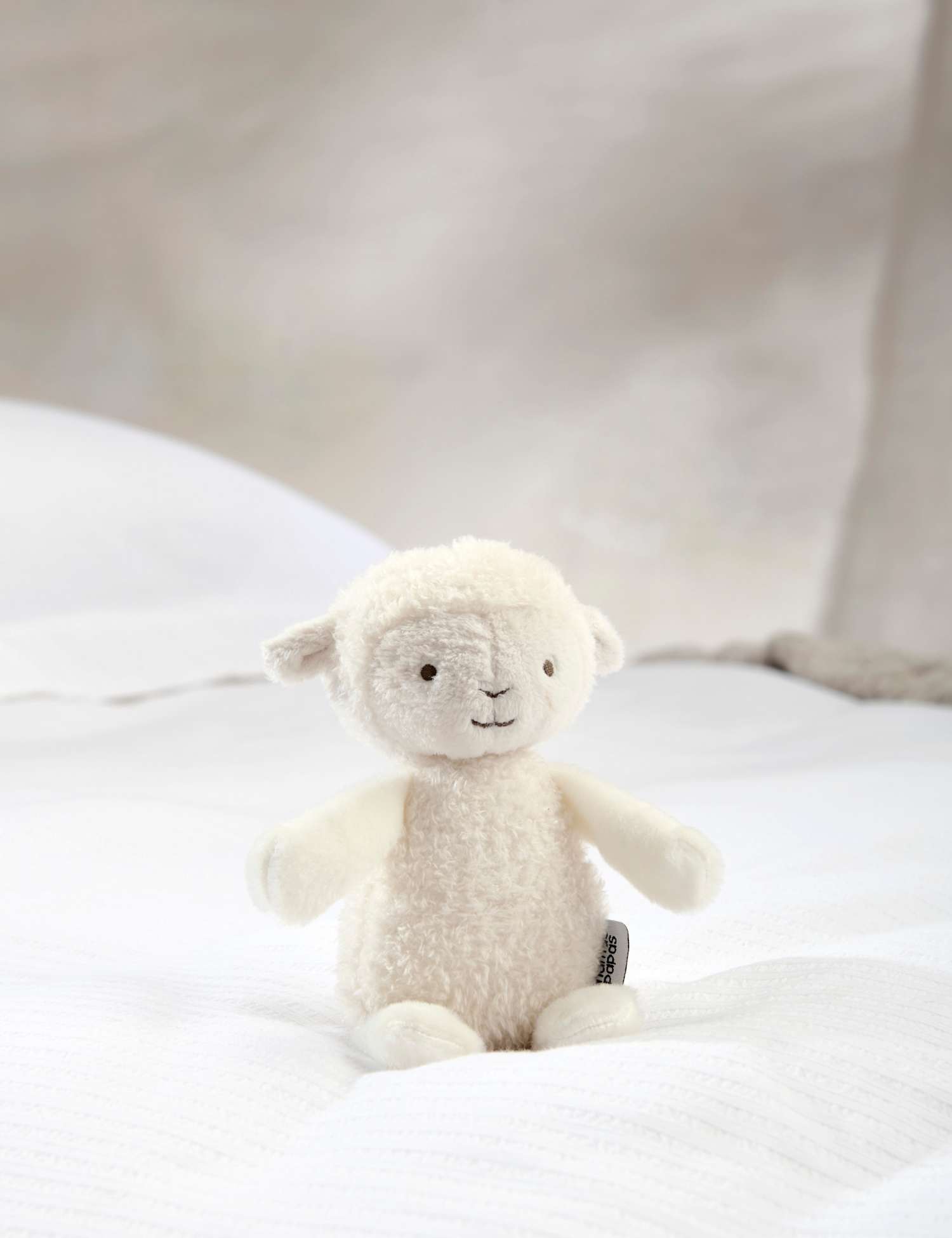 Mamas & Papas Welcome to the World Lamb Beanie Toy (0+ Yrs) Cream