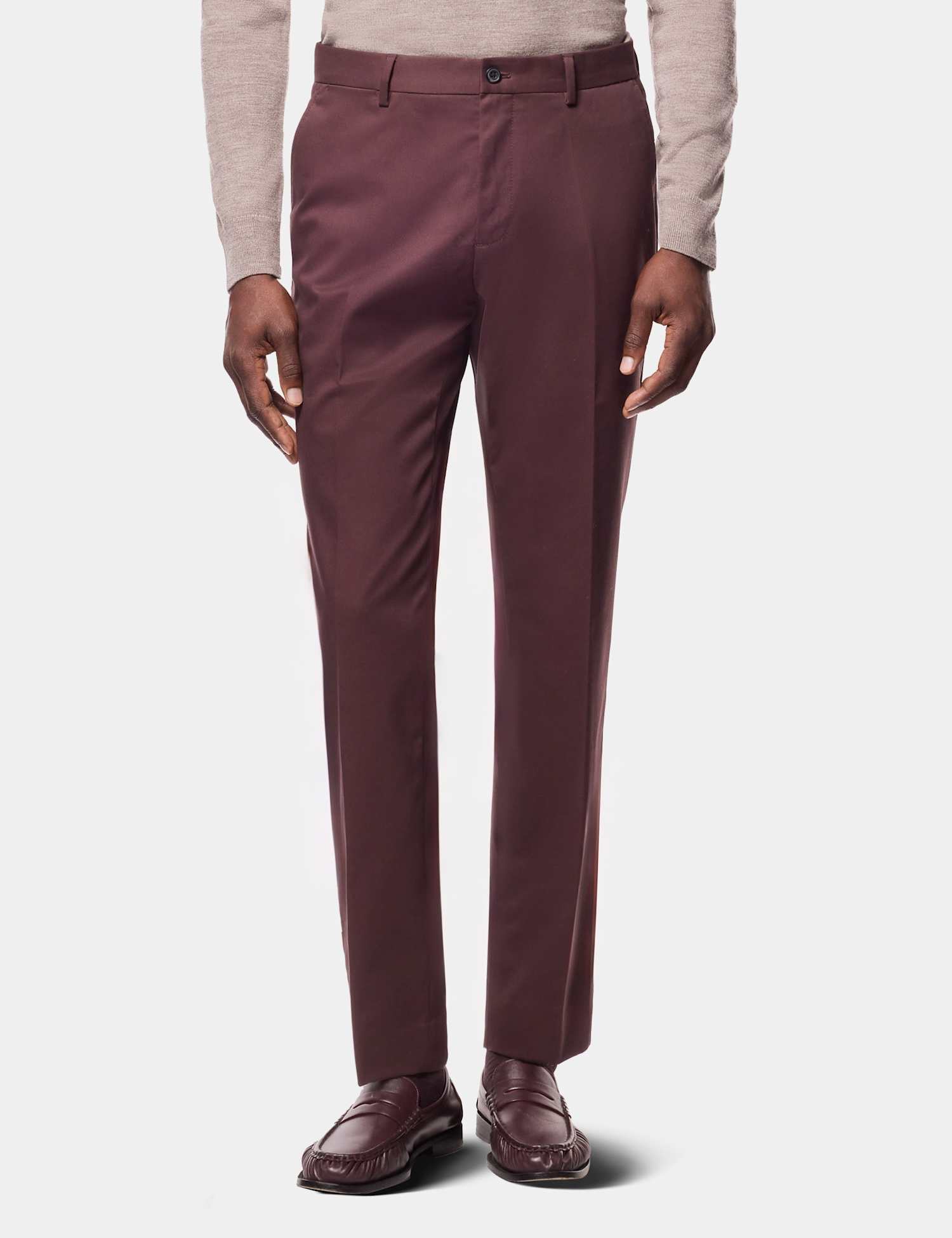 Hawes & Curtis Regular Fit Easy-Iron Brushed Twill Chinos Red