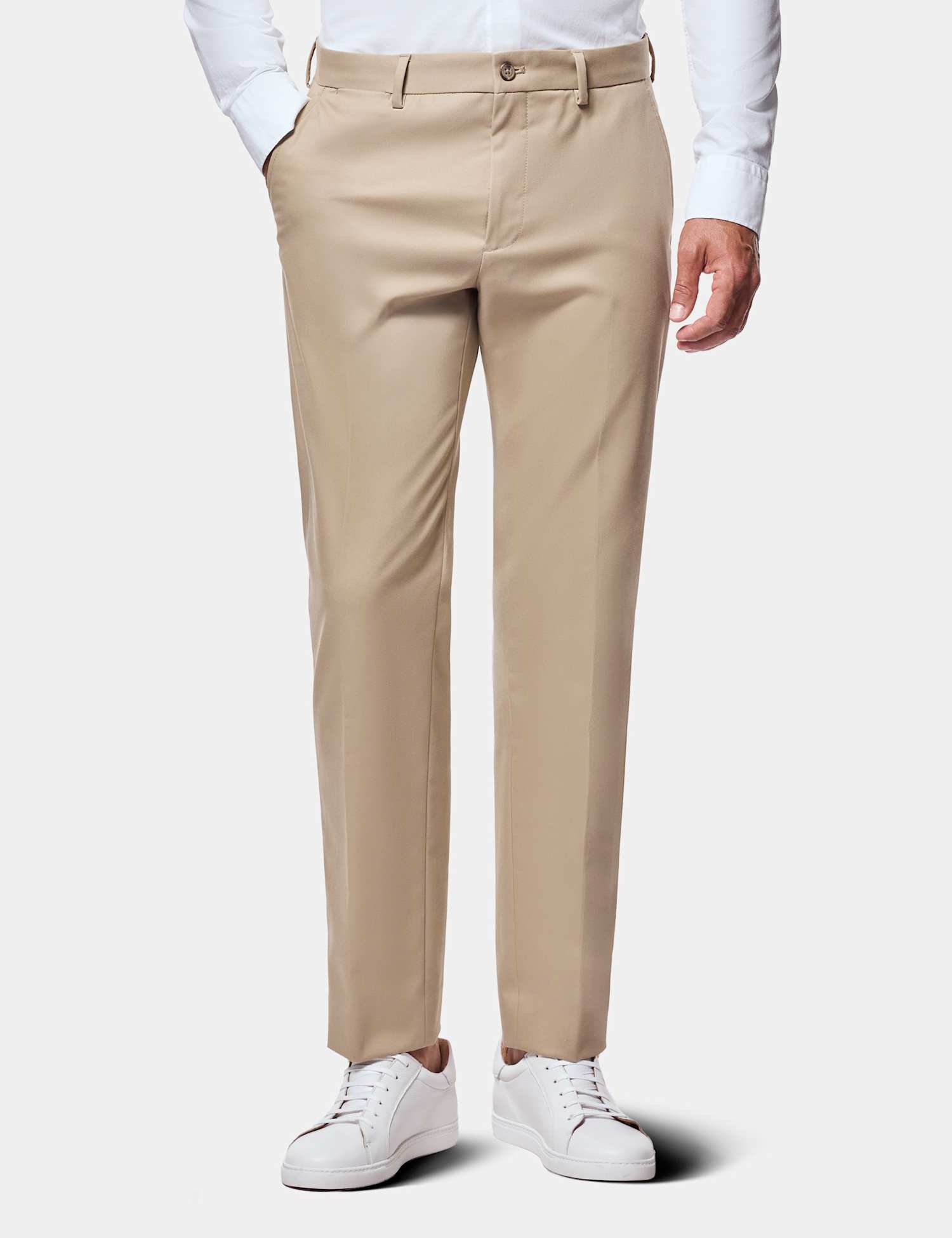Hawes & Curtis Regular Fit Easy-Iron Brushed Twill Chinos Stone