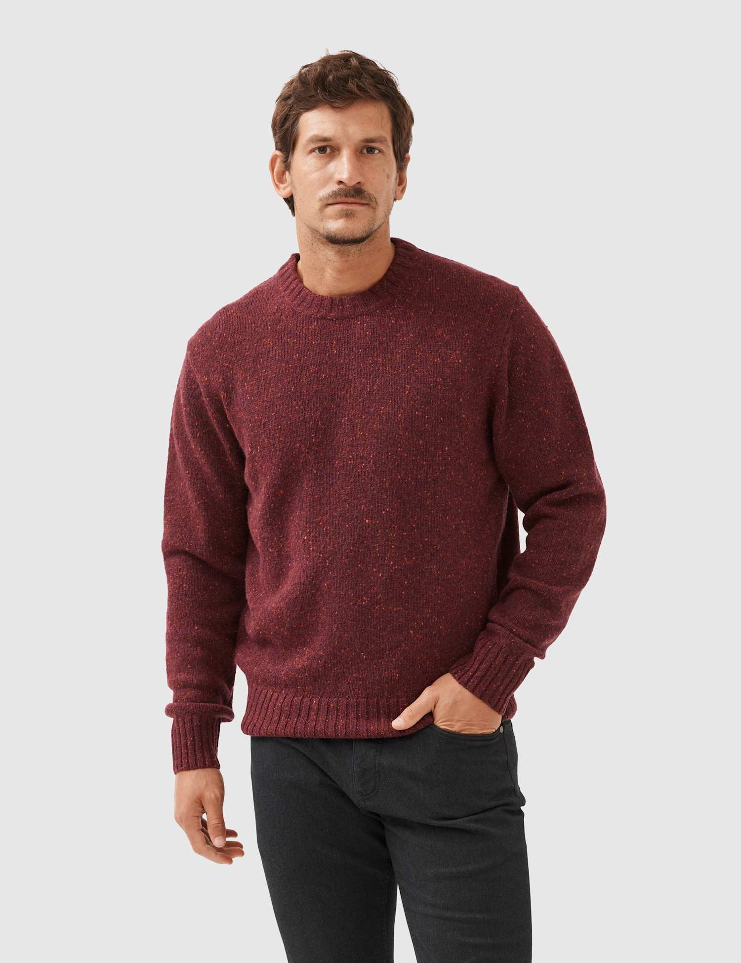 Rodd & Gunn Wool Rich Jumper with Alpaca Wool Dark Berry