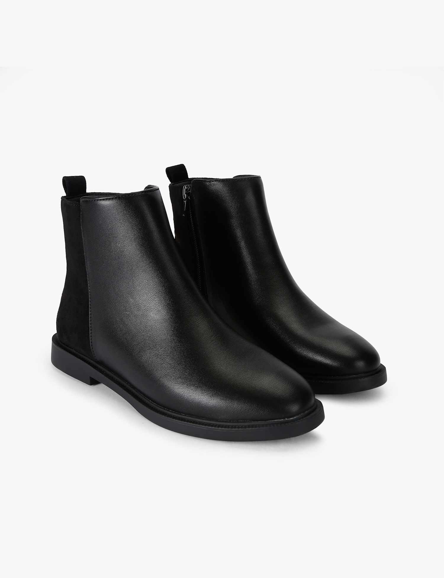 Kurt Geiger Flat Round Toe Ankle Boots Black