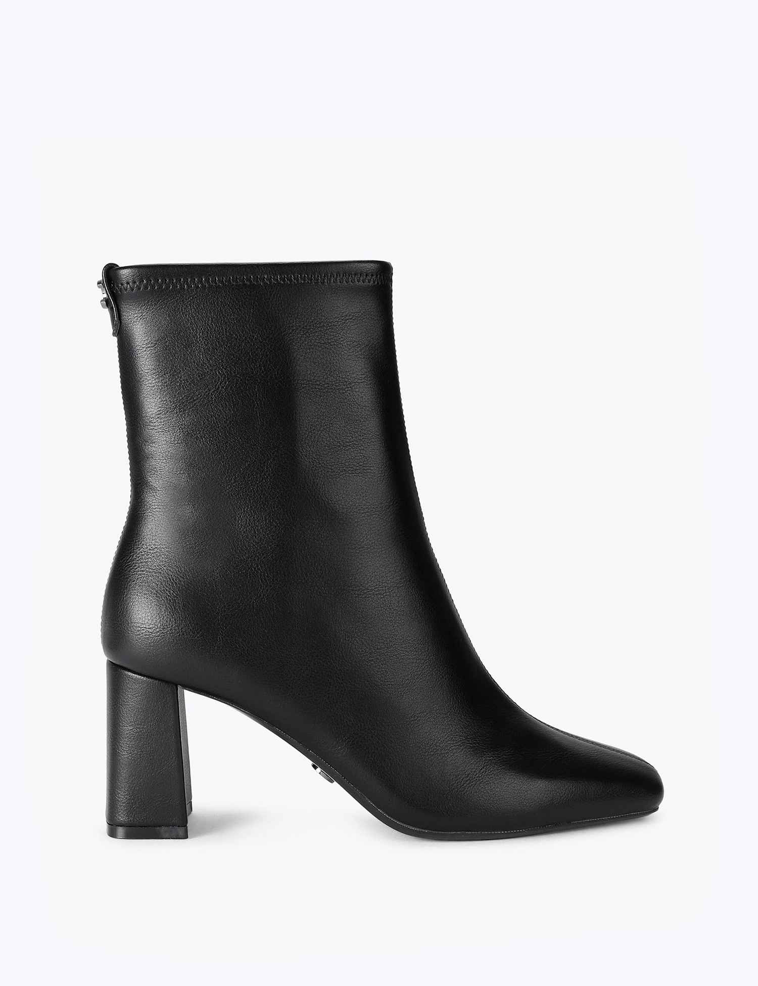 Carvela Patent Block Heel Square Toe Ankle Boots Black