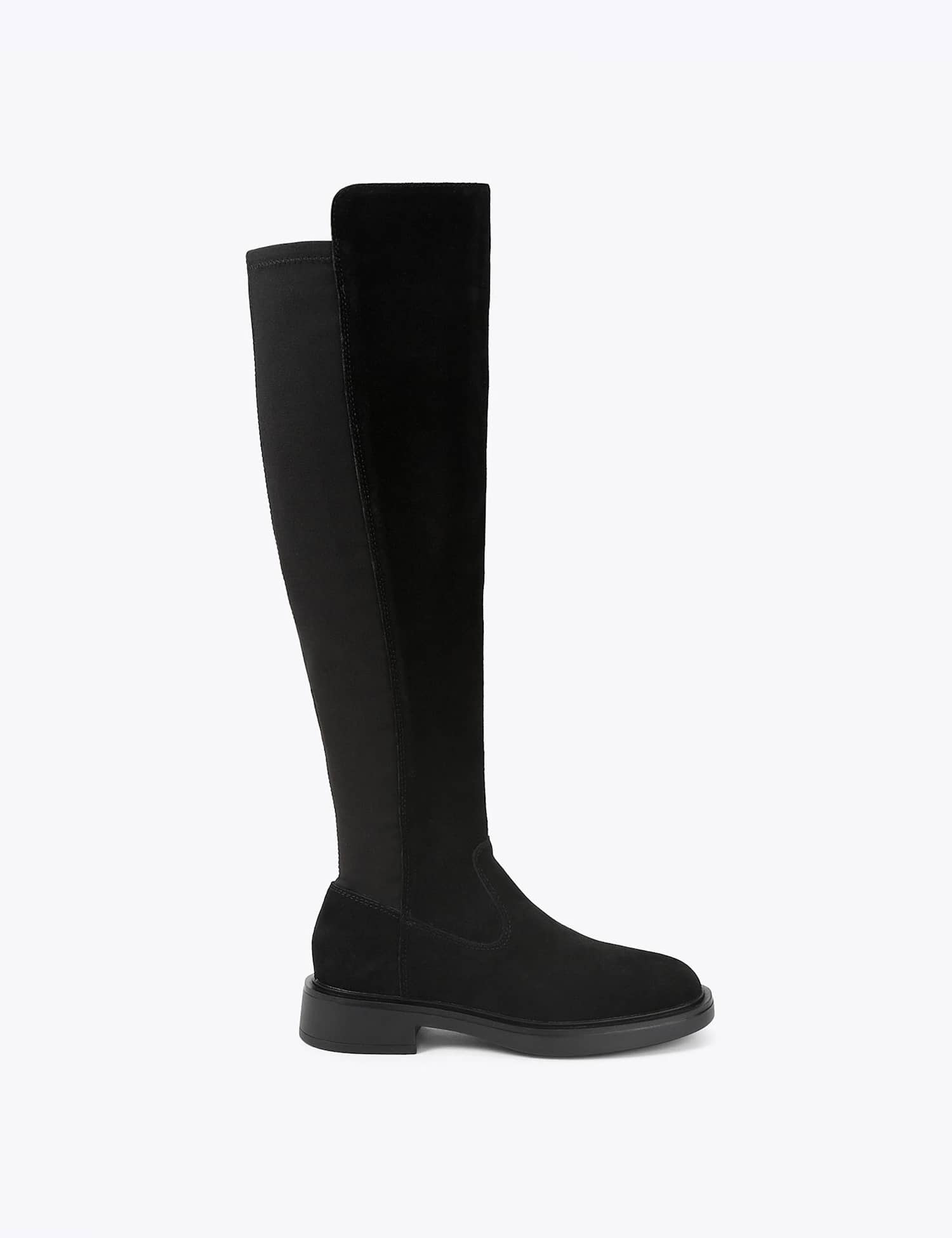 Carvela Regular Fit Suede Zip Up Knee High Boots Black