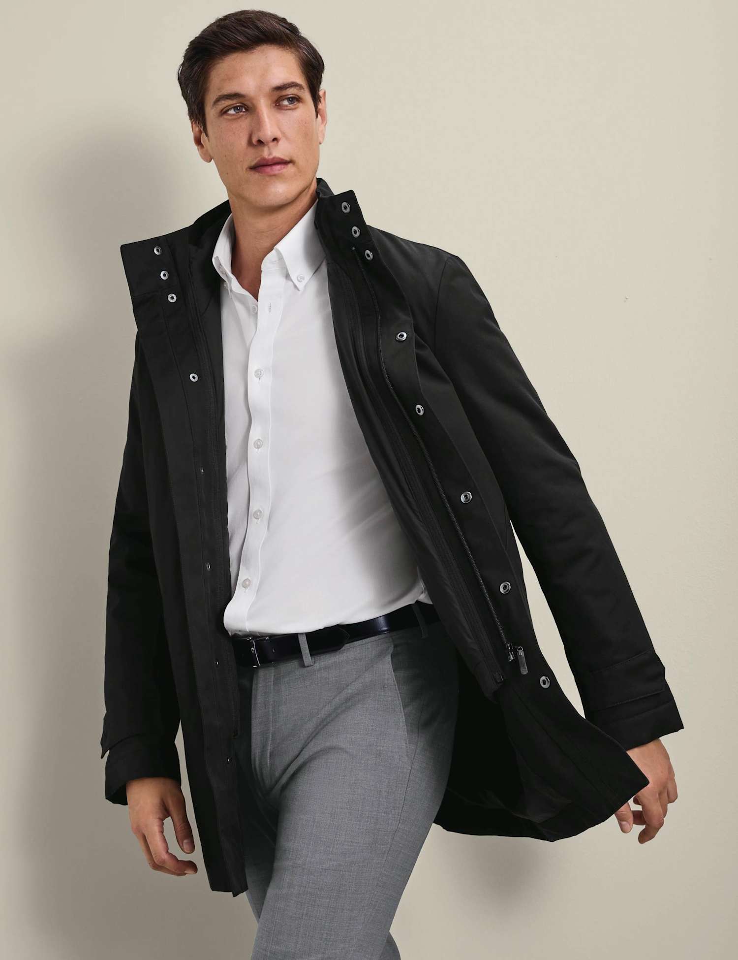 Charles Tyrwhitt Cotton Rich Collared 3 In 1 Mac Black