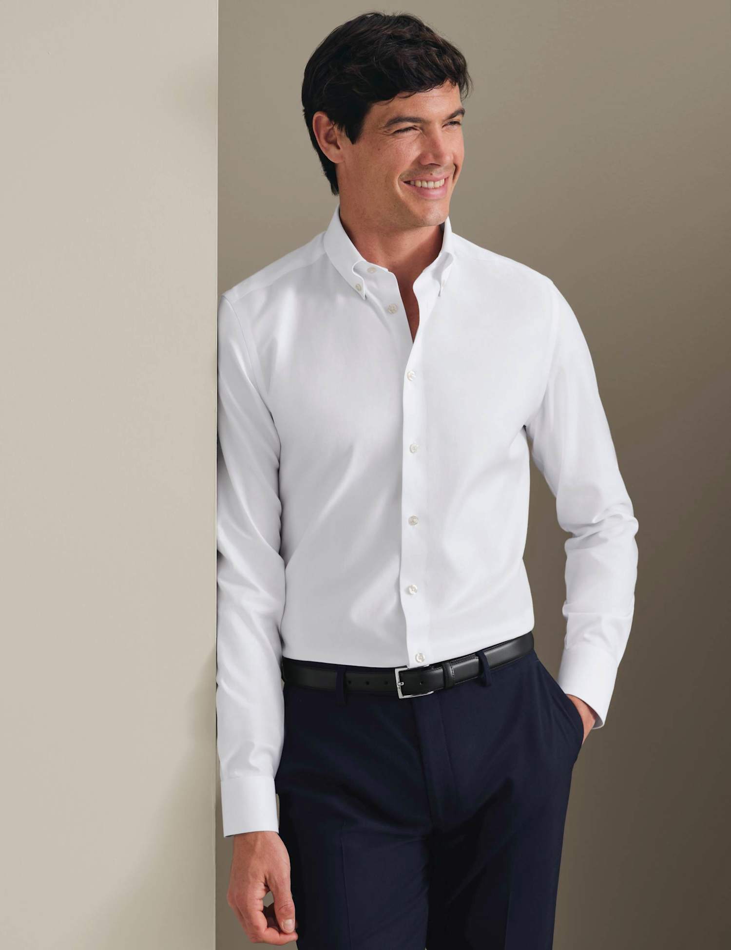 Charles Tyrwhitt Regular Fit Non Iron Pure Cotton Shirt White