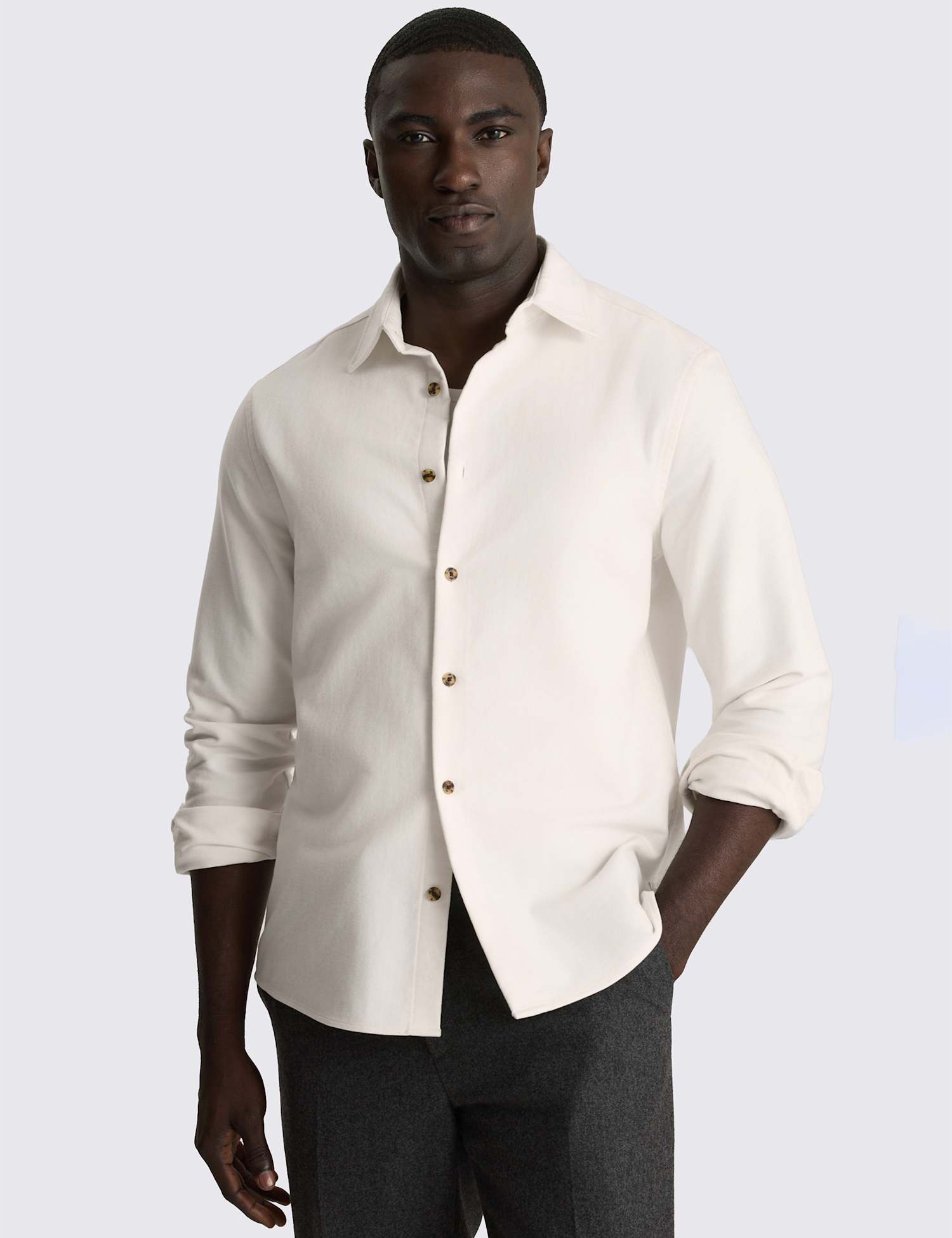 MOSS Moleskin Overshirt Light Cream