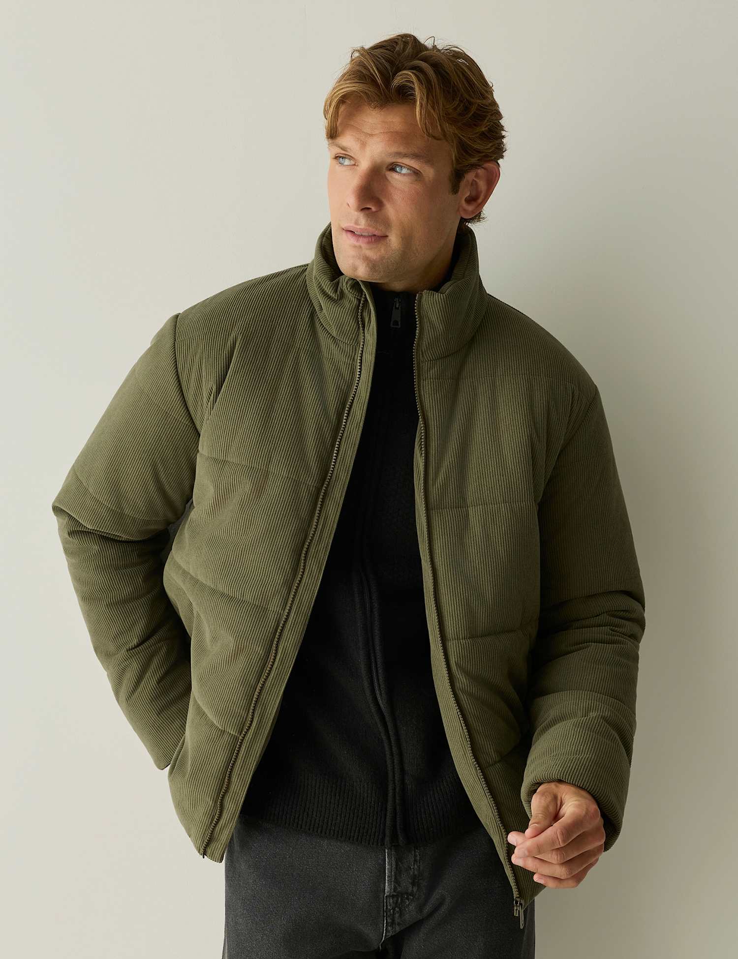 Regatta Corduroy Quilted Puffer Jacket Dark Green
