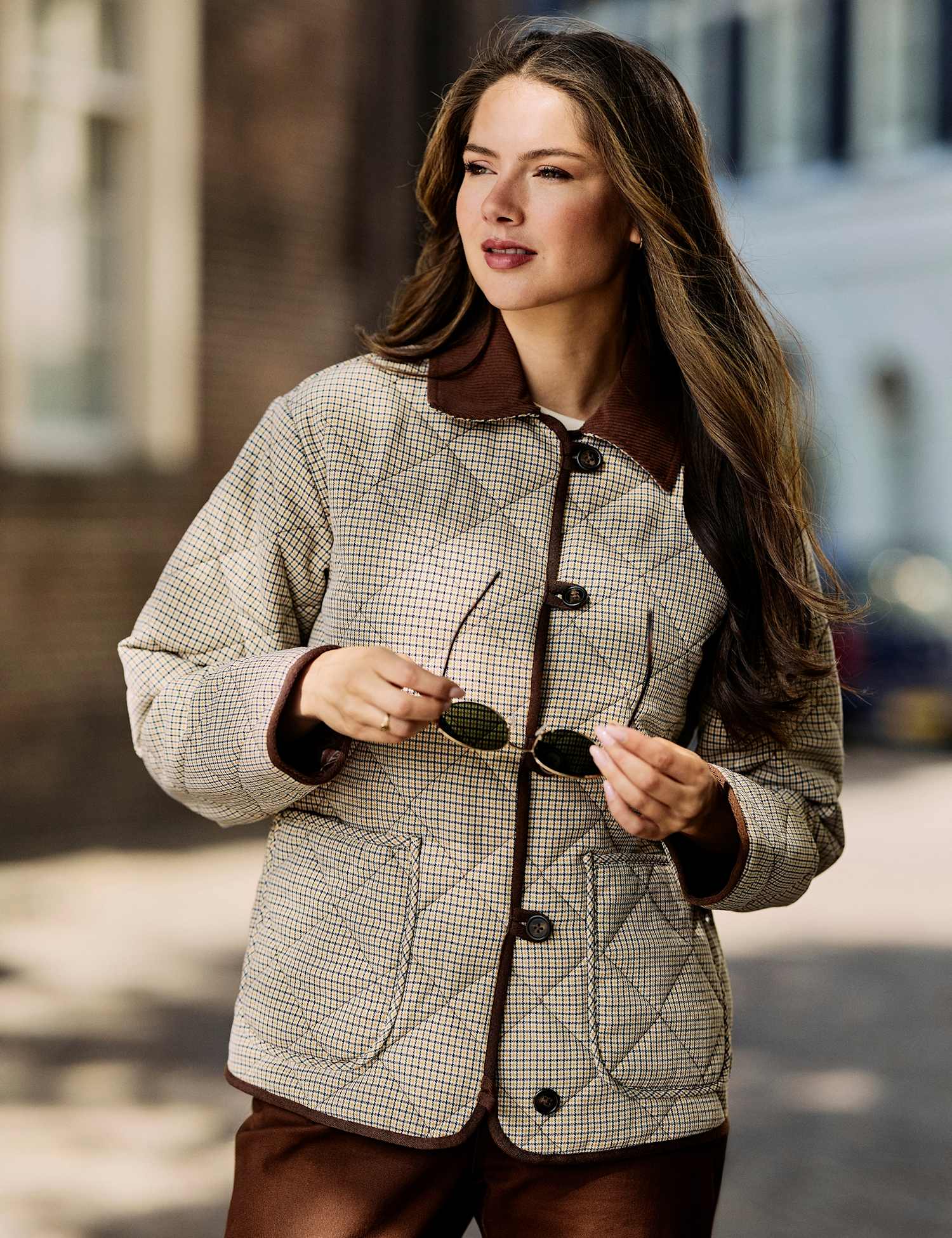 Regatta Quilted Collared Jacket Beige Mix
