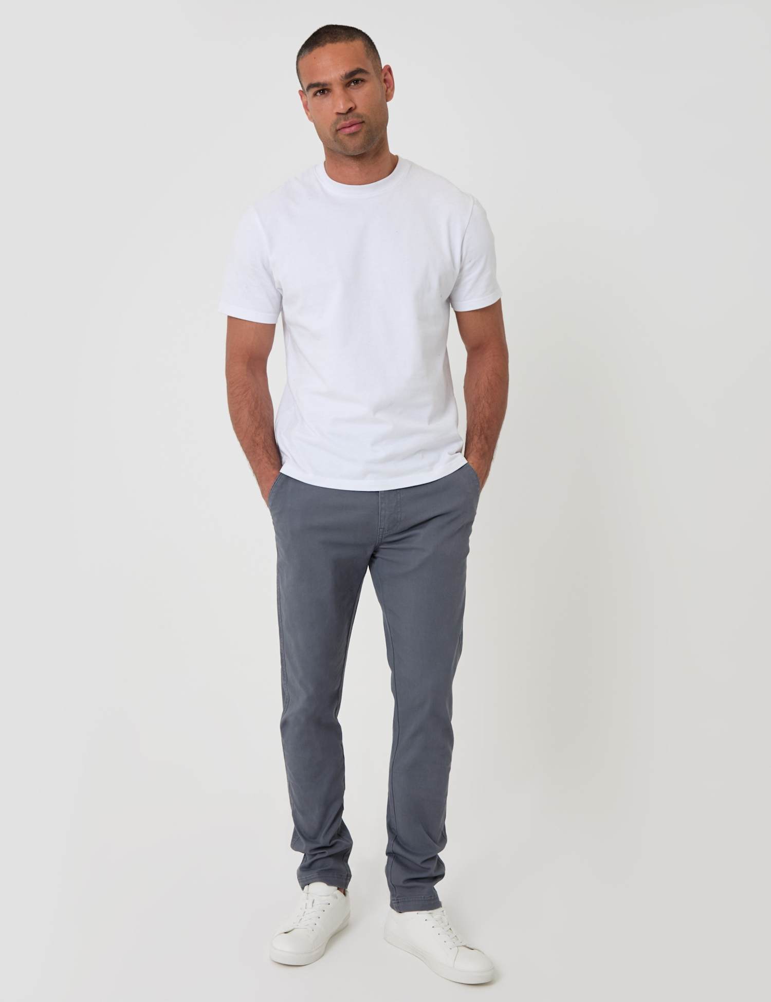 Threadbare Slim Fit Cargo Trousers Grey
