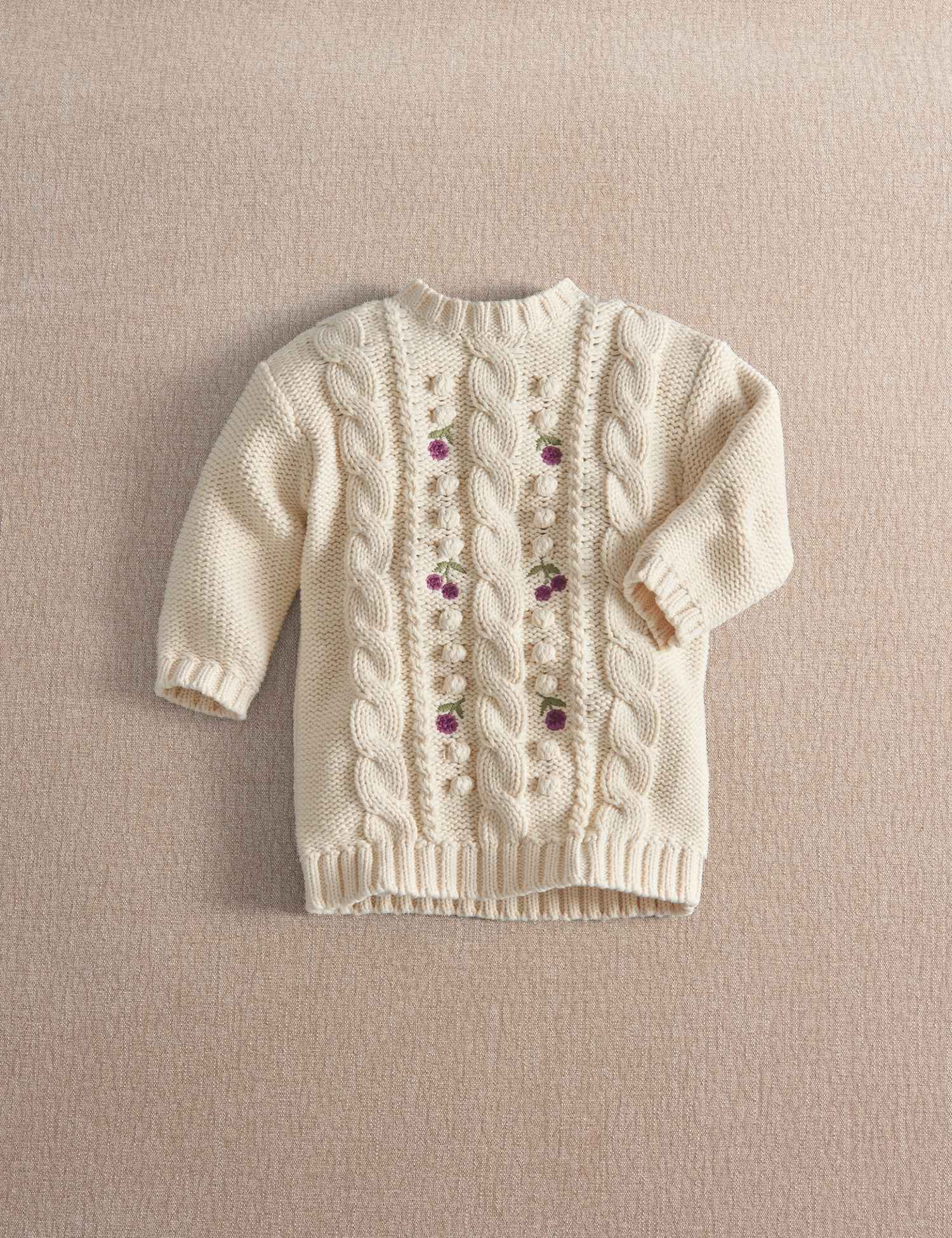 Mamas & Papas Pure Cotton Embroidered Jumper Dress (0-3 Yrs) Cream