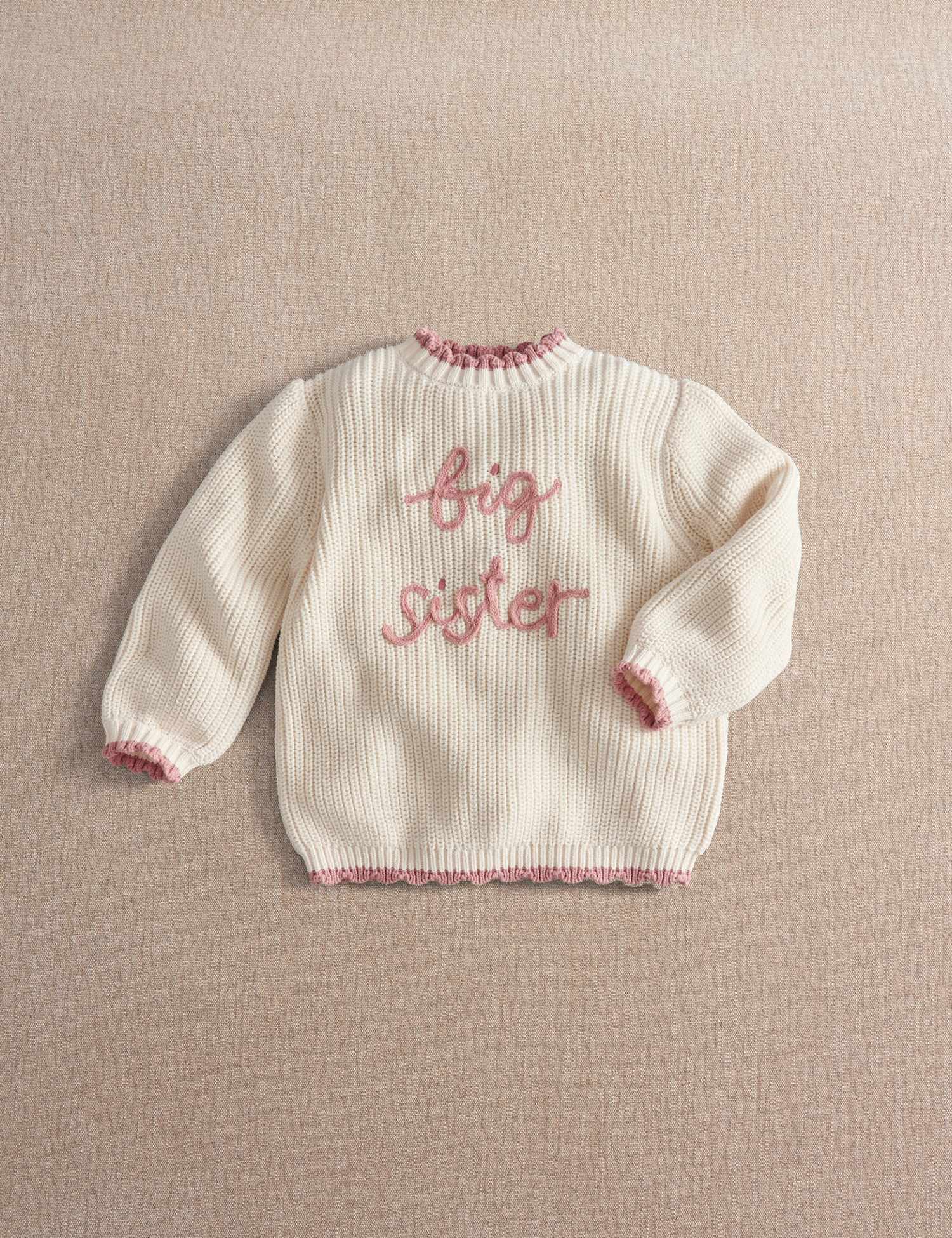 Mamas & Papas Pure Cotton Cable Knit Big Sister Jumper (0-4 Yrs) Pink