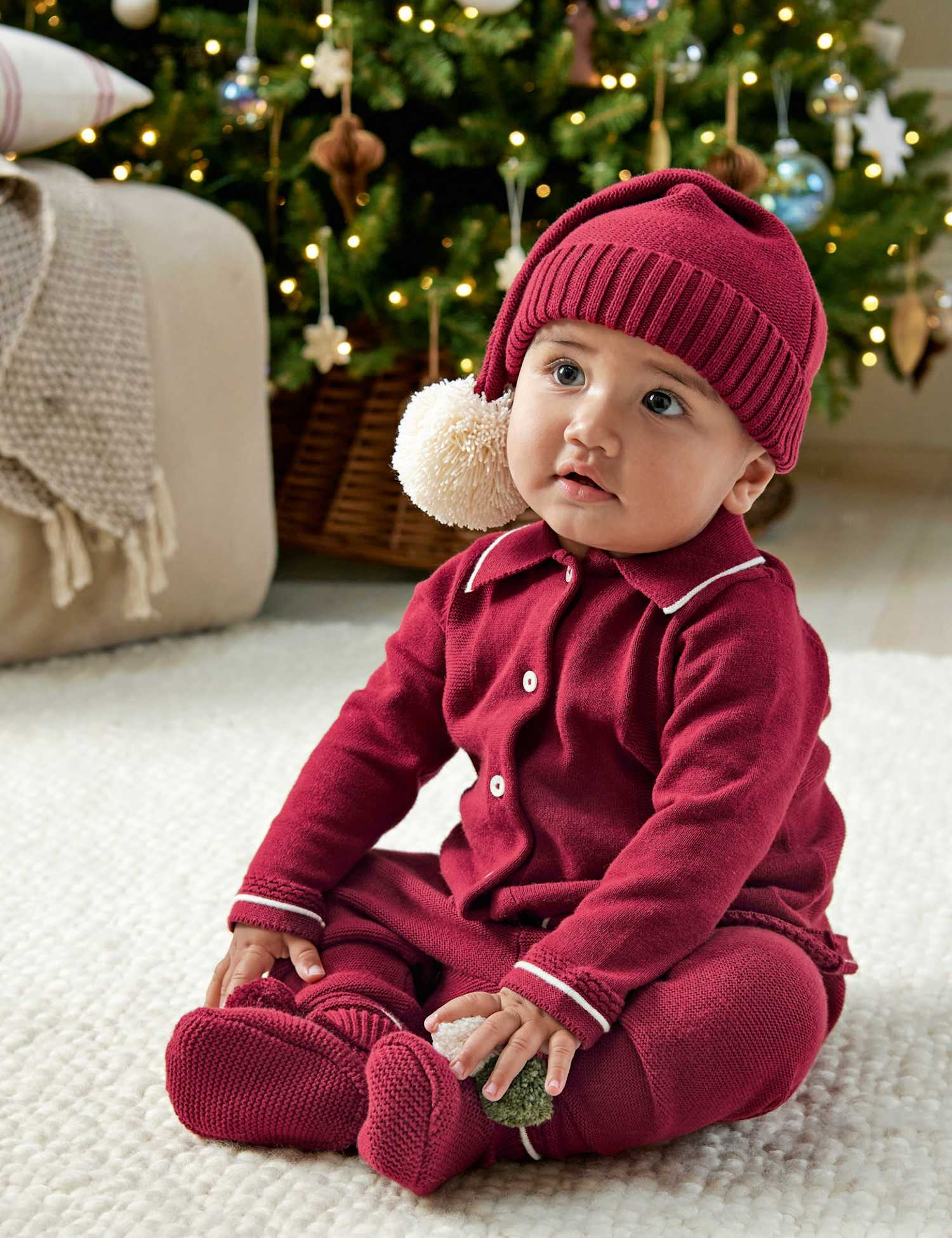 Mamas & Papas Pure Cotton Christmas Shirt & Legging Set Red