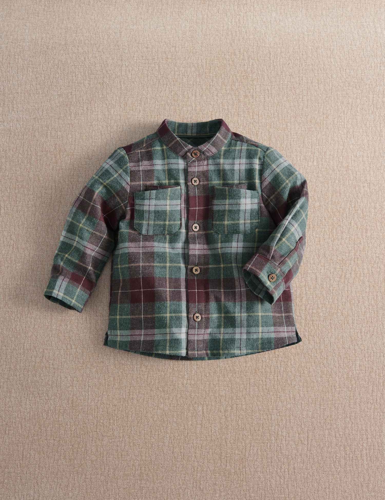 Mamas & Papas Pure Cotton Checked Shirt (0-3 Yrs) Green