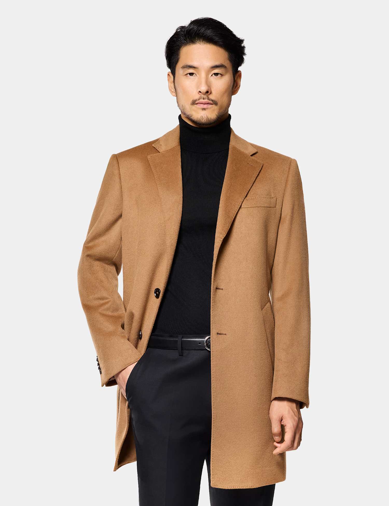 Hawes & Curtis Pure Wool Overcoat Tan