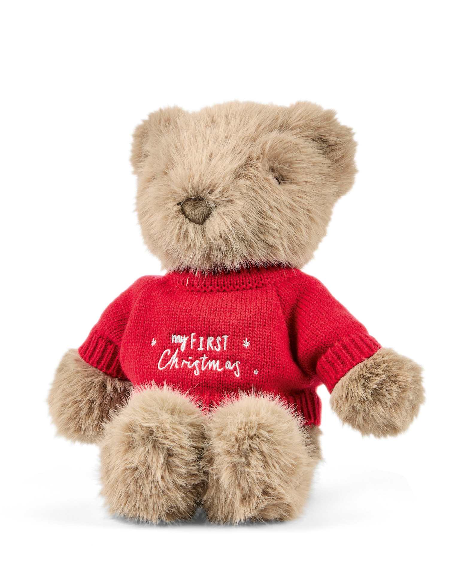 Mamas & Papas Christmas Bear Soft Toy with Removable Jumper Multi