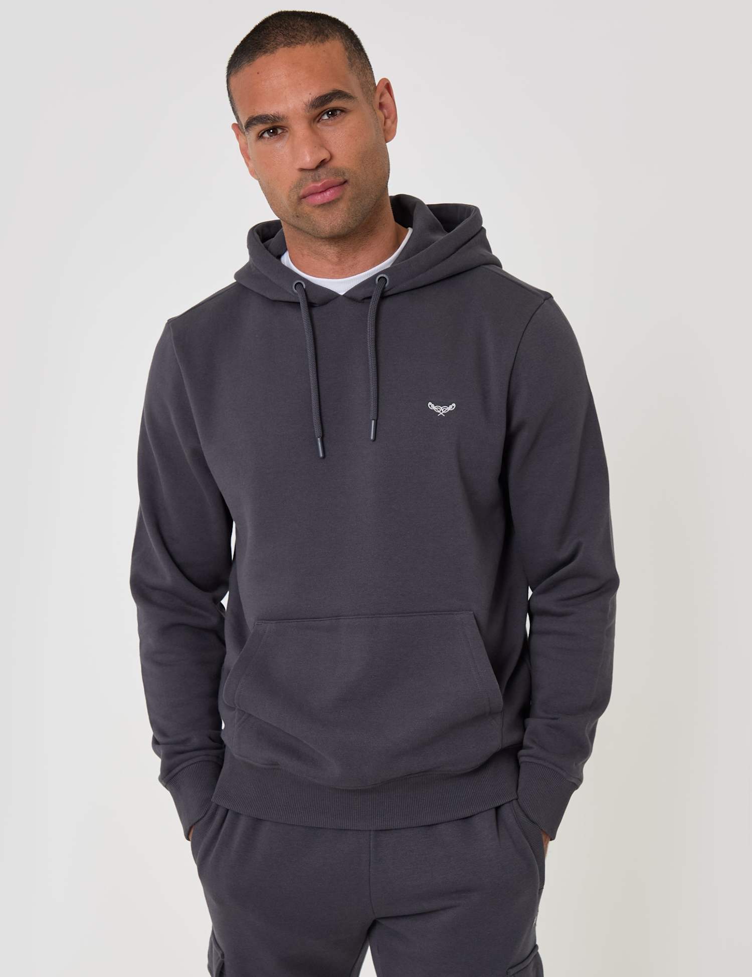 Threadbare Cotton Rich Hoodie Charcoal